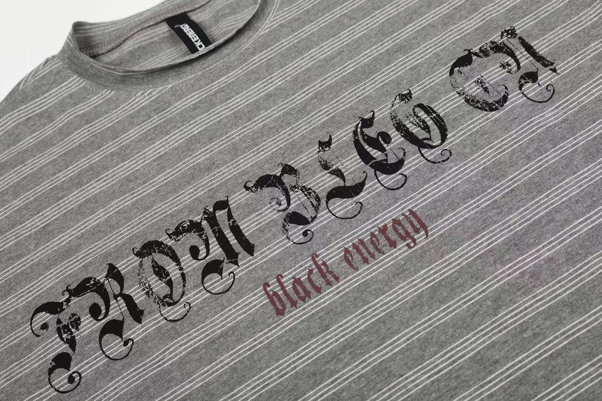 Streetwear Striped Print Long Sleeve