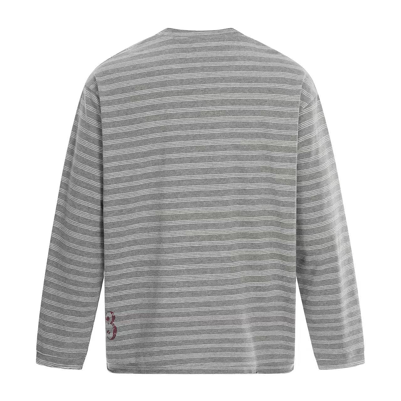 Streetwear Striped Print Long Sleeve