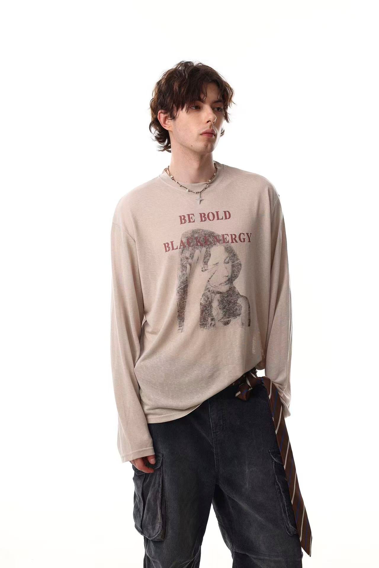 Streetwear Face Print Long Sleeve