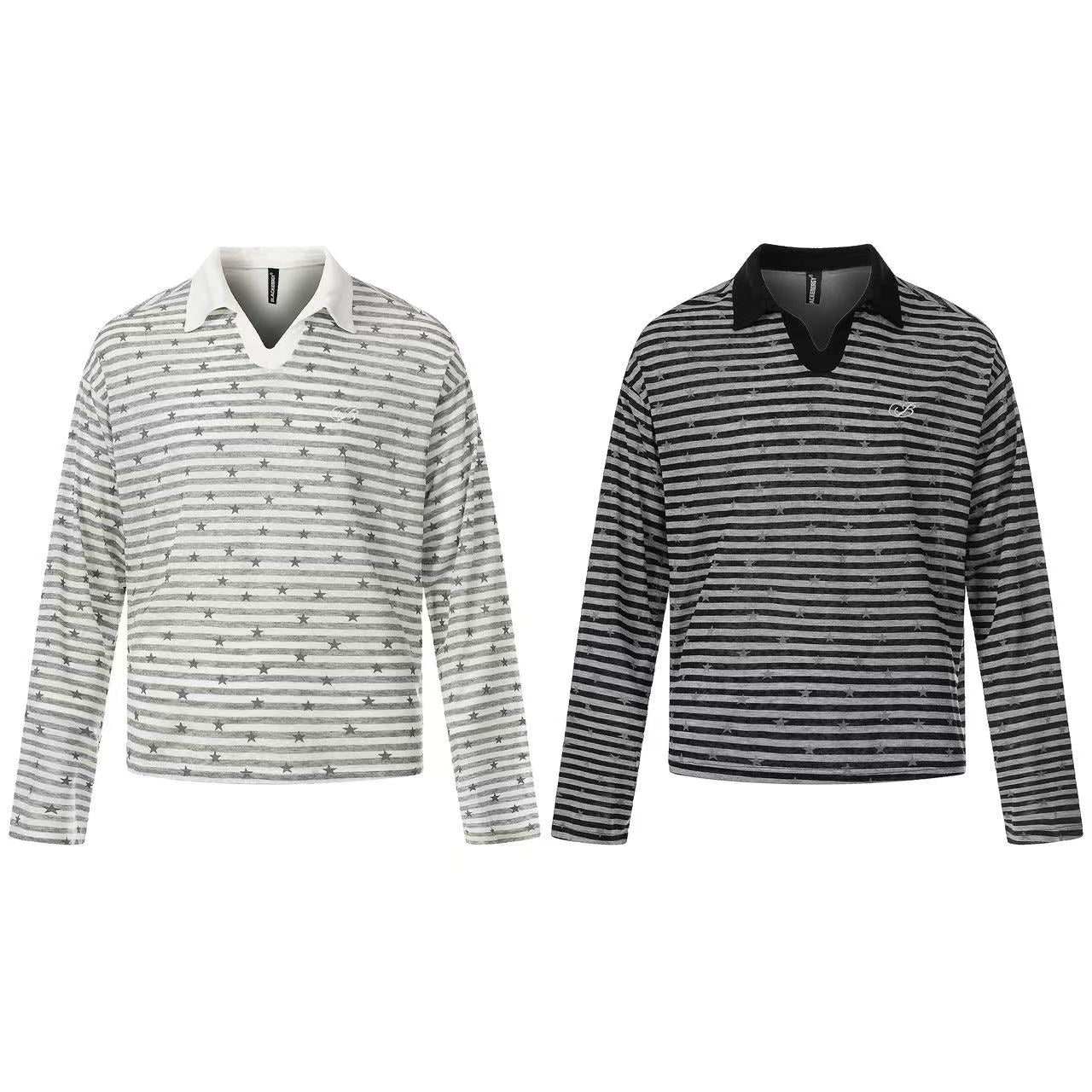 Striped Star Print Long Sleeve