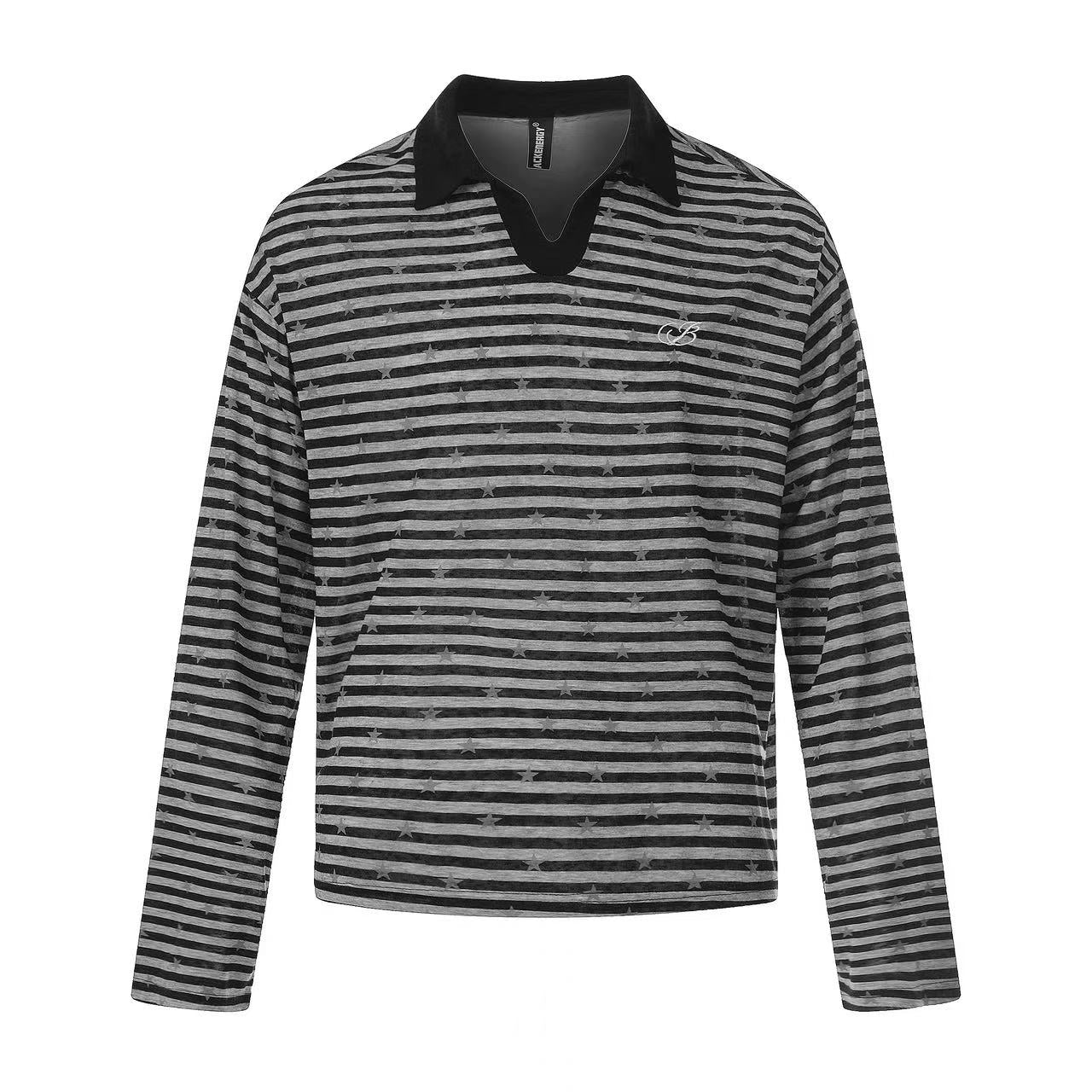 Striped Star Print Long Sleeve