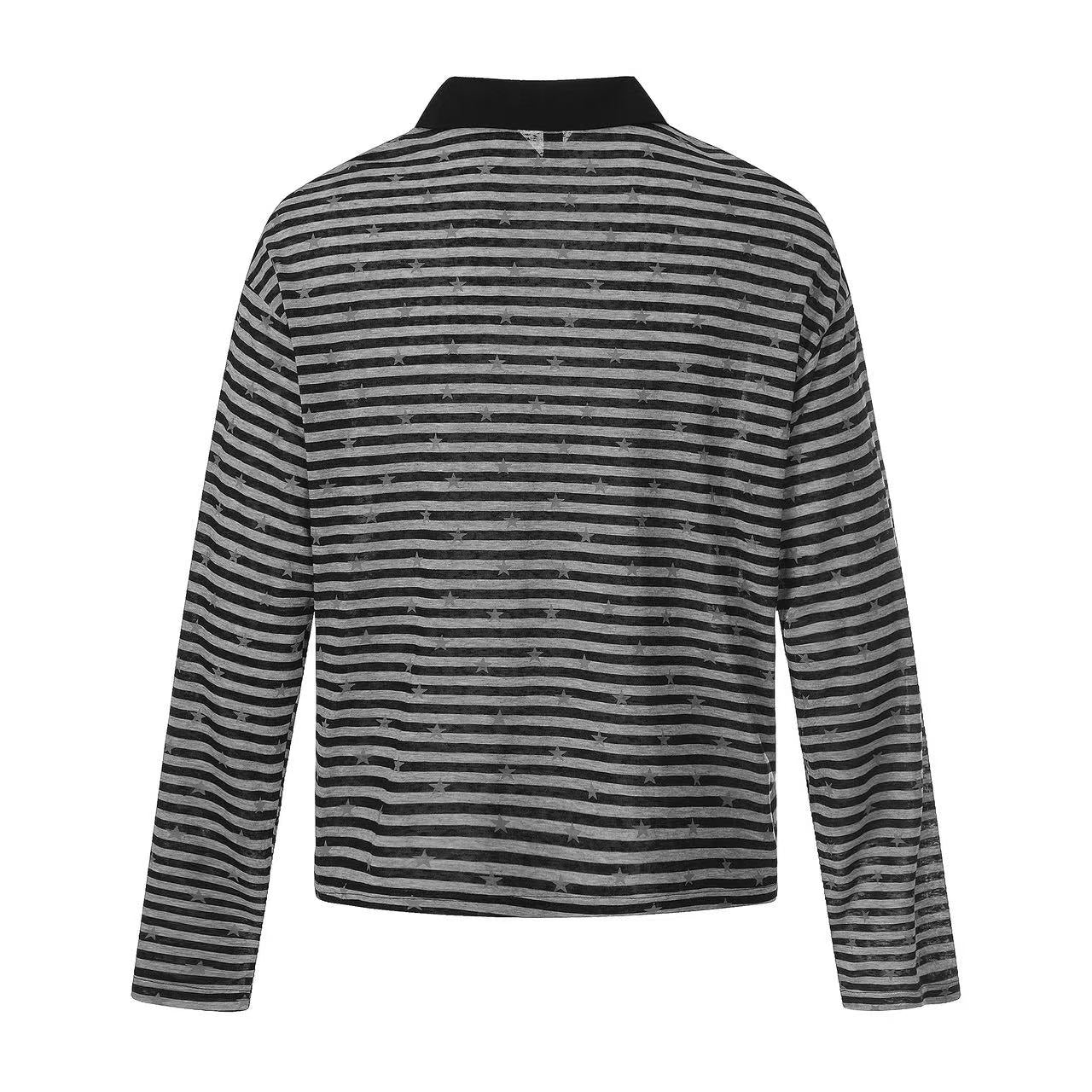 Striped Star Print Long Sleeve