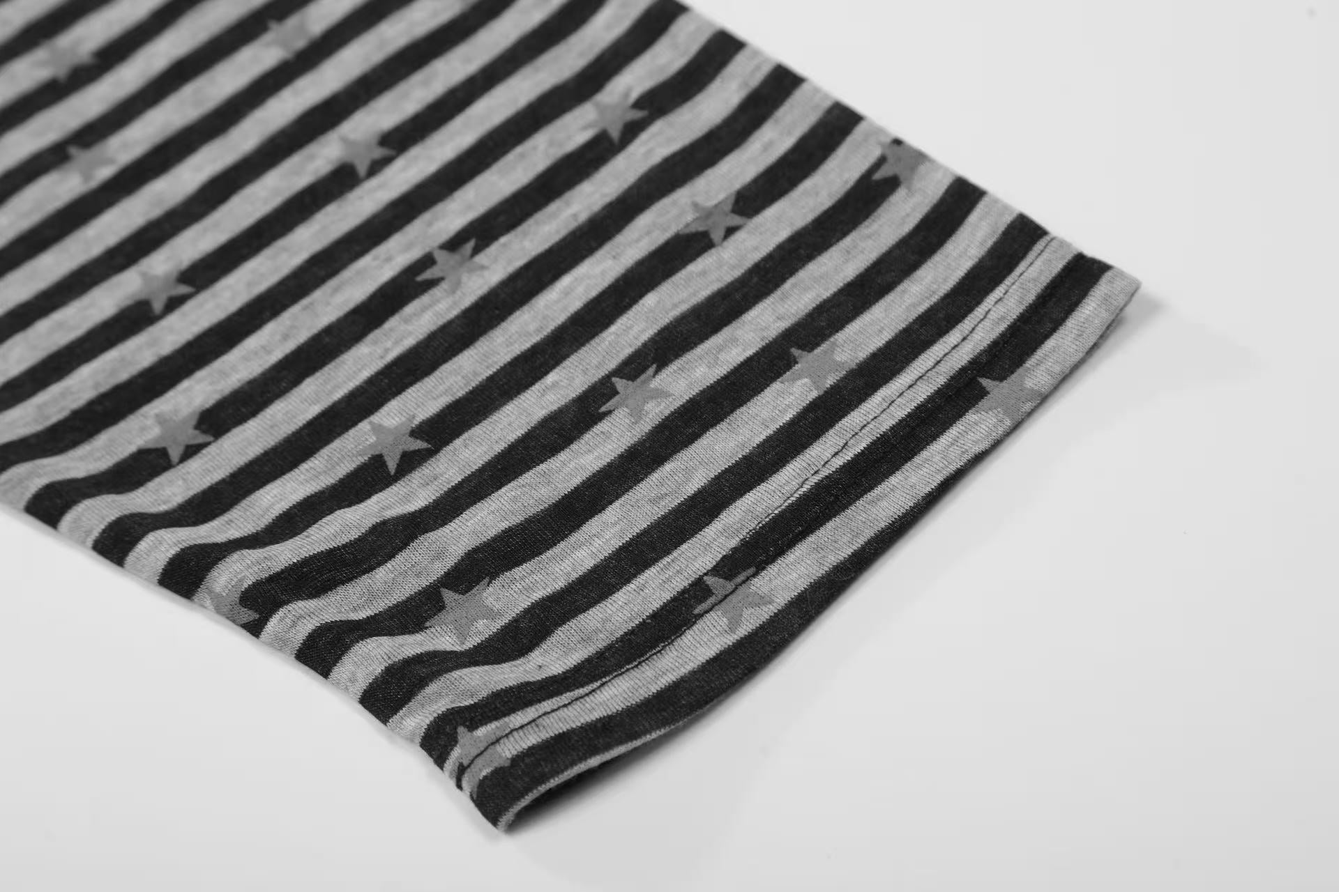 Striped Star Print Long Sleeve