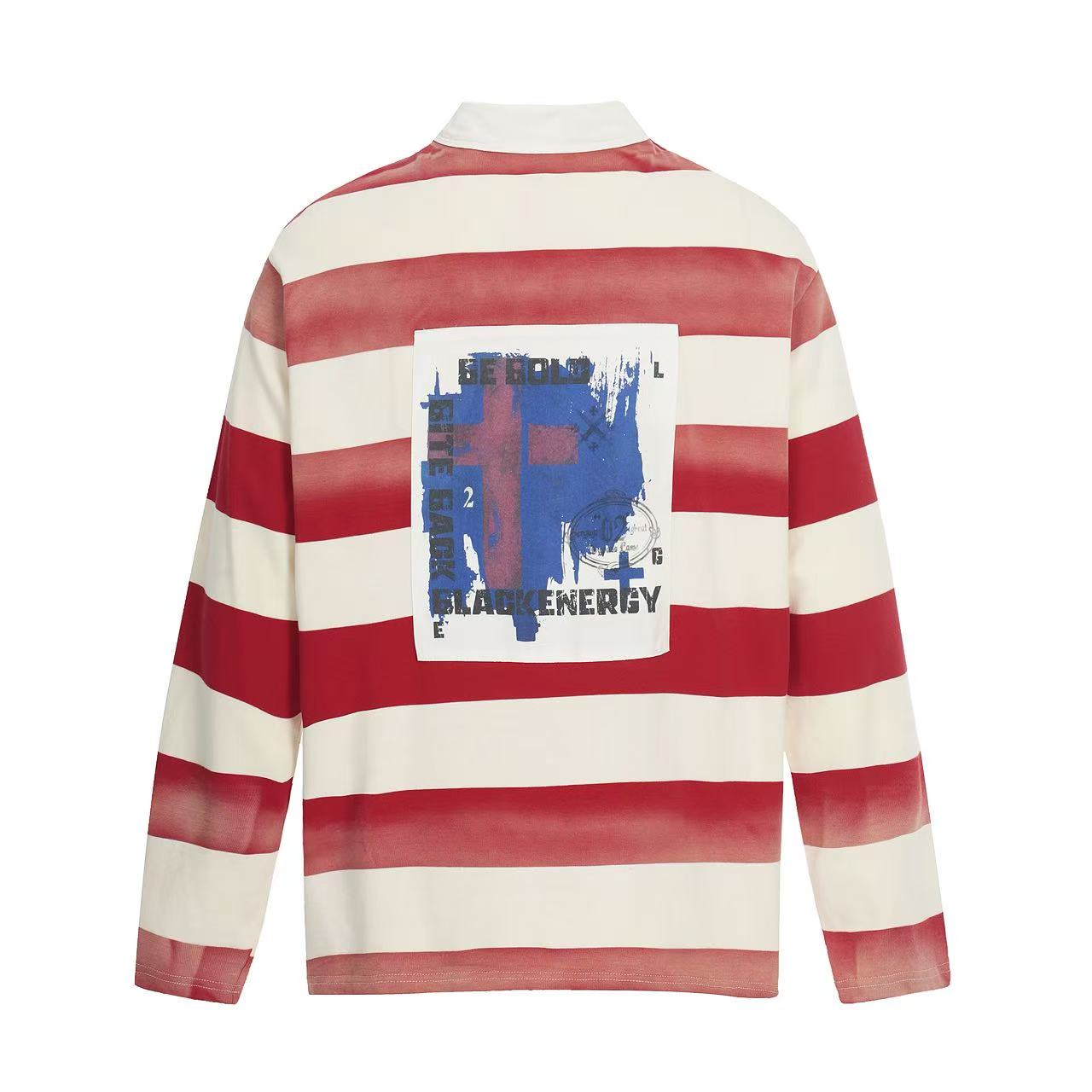Streetwear Striped Print Long Sleeve