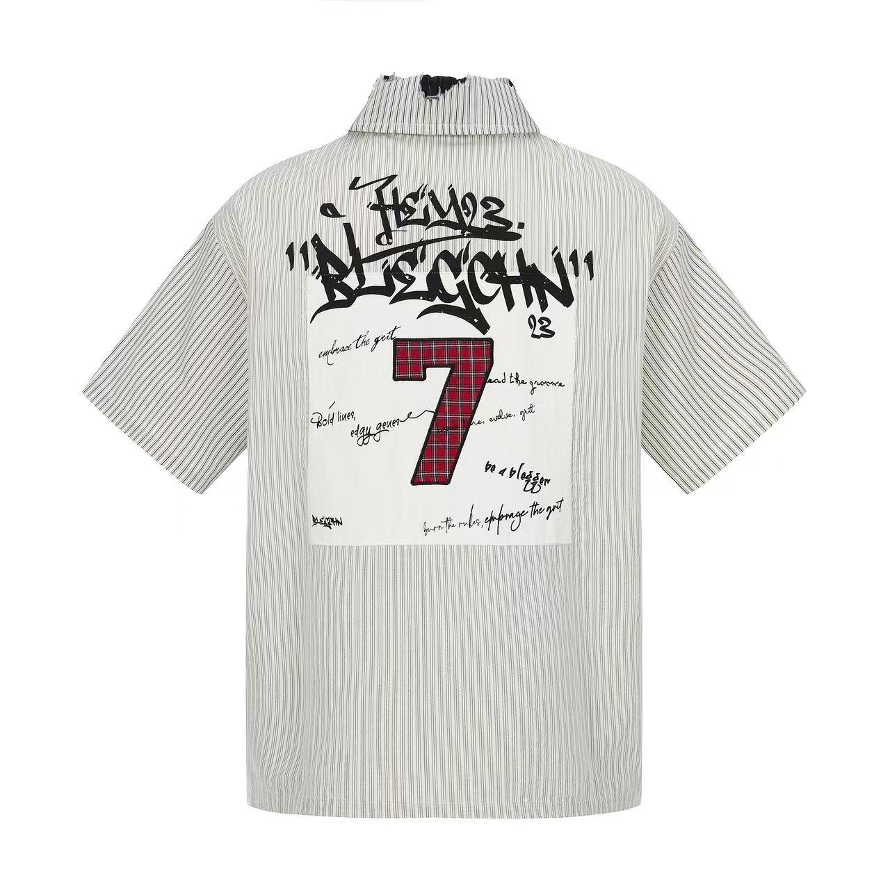 Vintage 7 Graffiti Striped Shirt