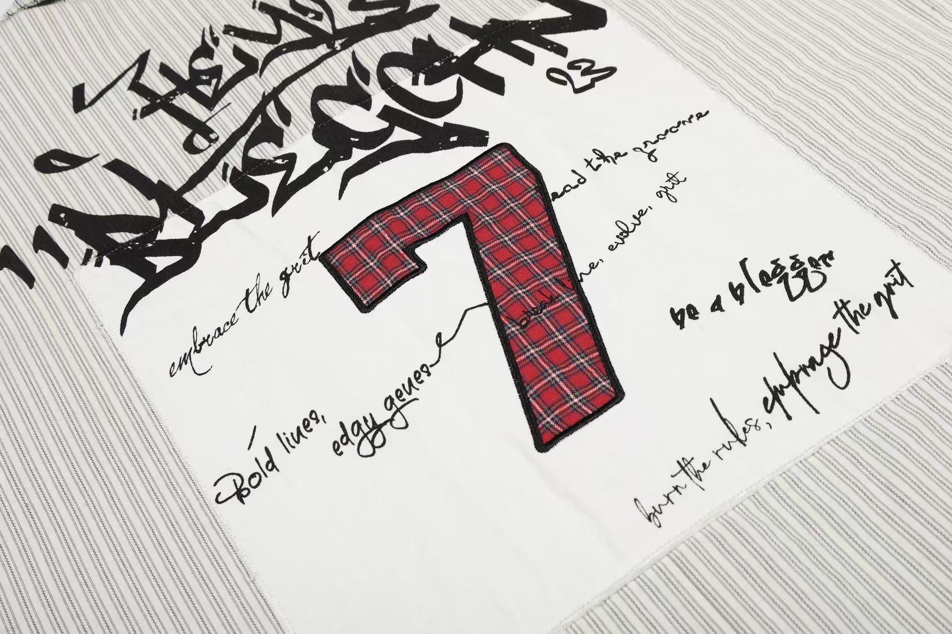 Vintage 7 Graffiti Striped Shirt