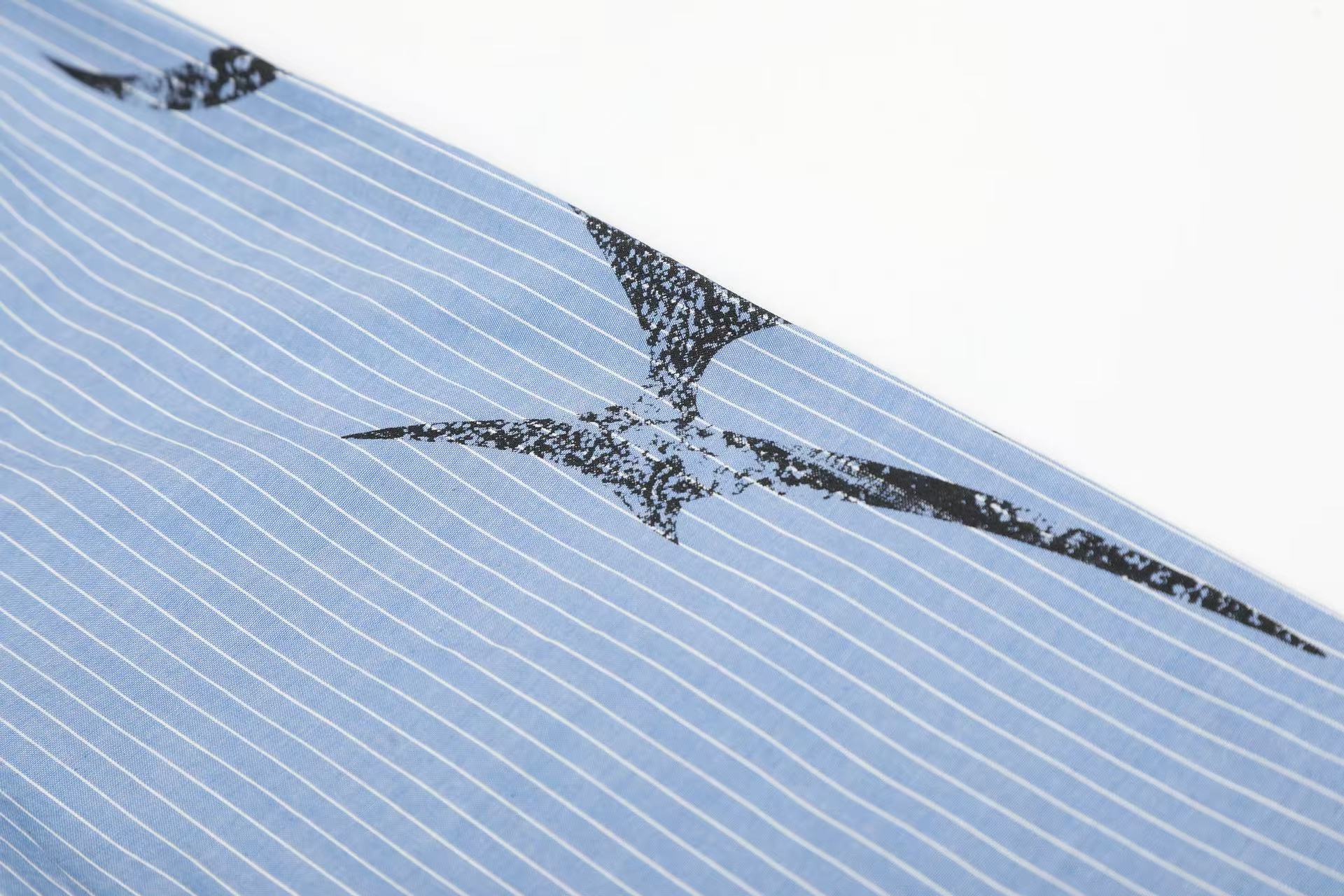 Streetwear Striped Print Long Sleeve Shirt