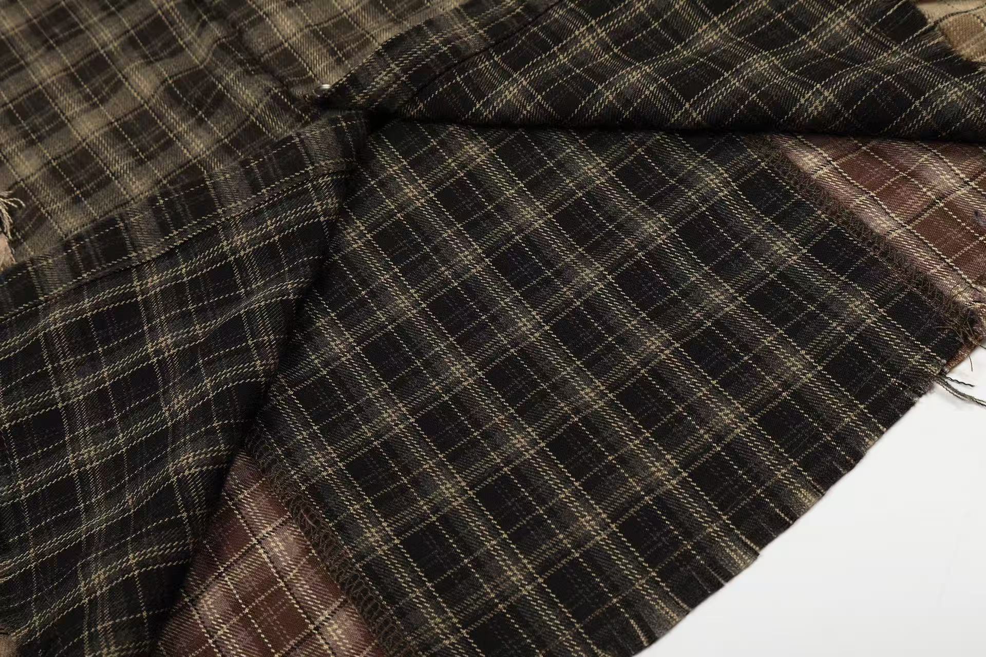 Distressed Patchwork Long Sleeve Shirt