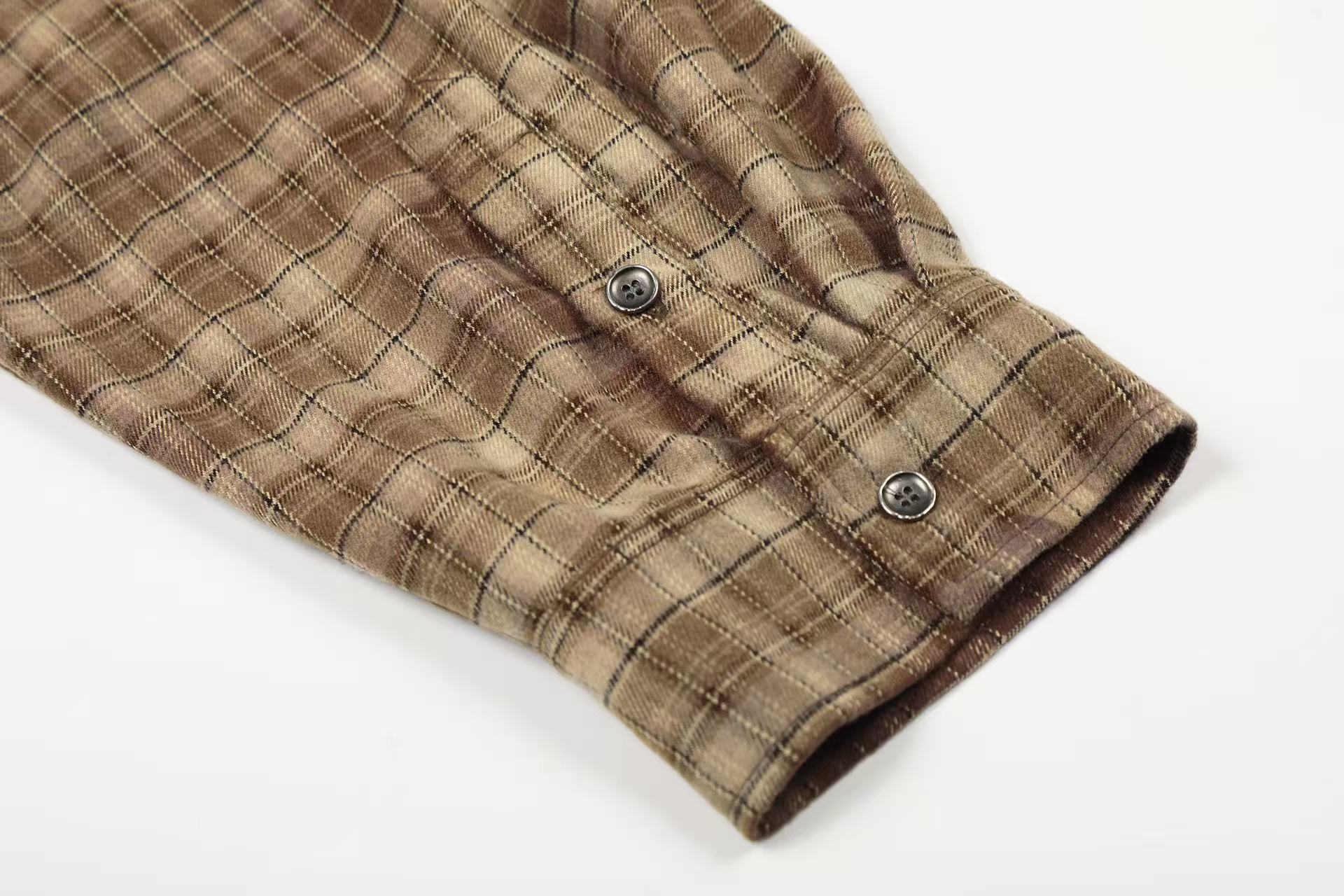 Distressed Patchwork Long Sleeve Shirt