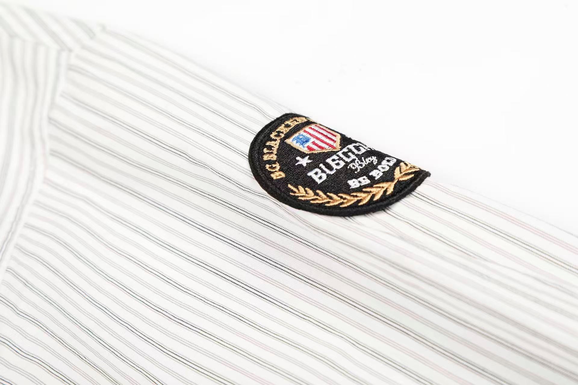 Streetwear Print Striped Long Sleeve Shirt