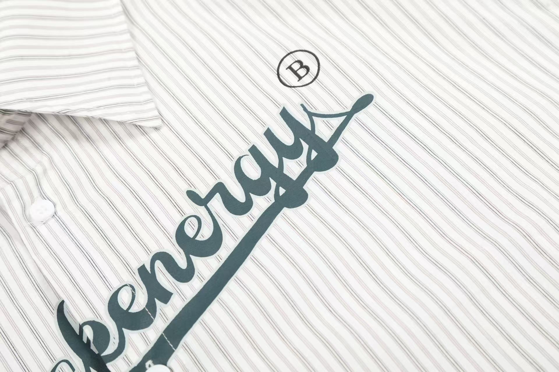 Streetwear Print Striped Long Sleeve Shirt