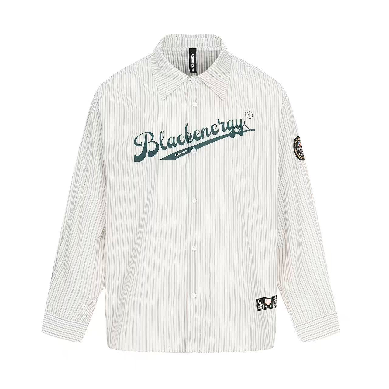 Streetwear Print Striped Long Sleeve Shirt