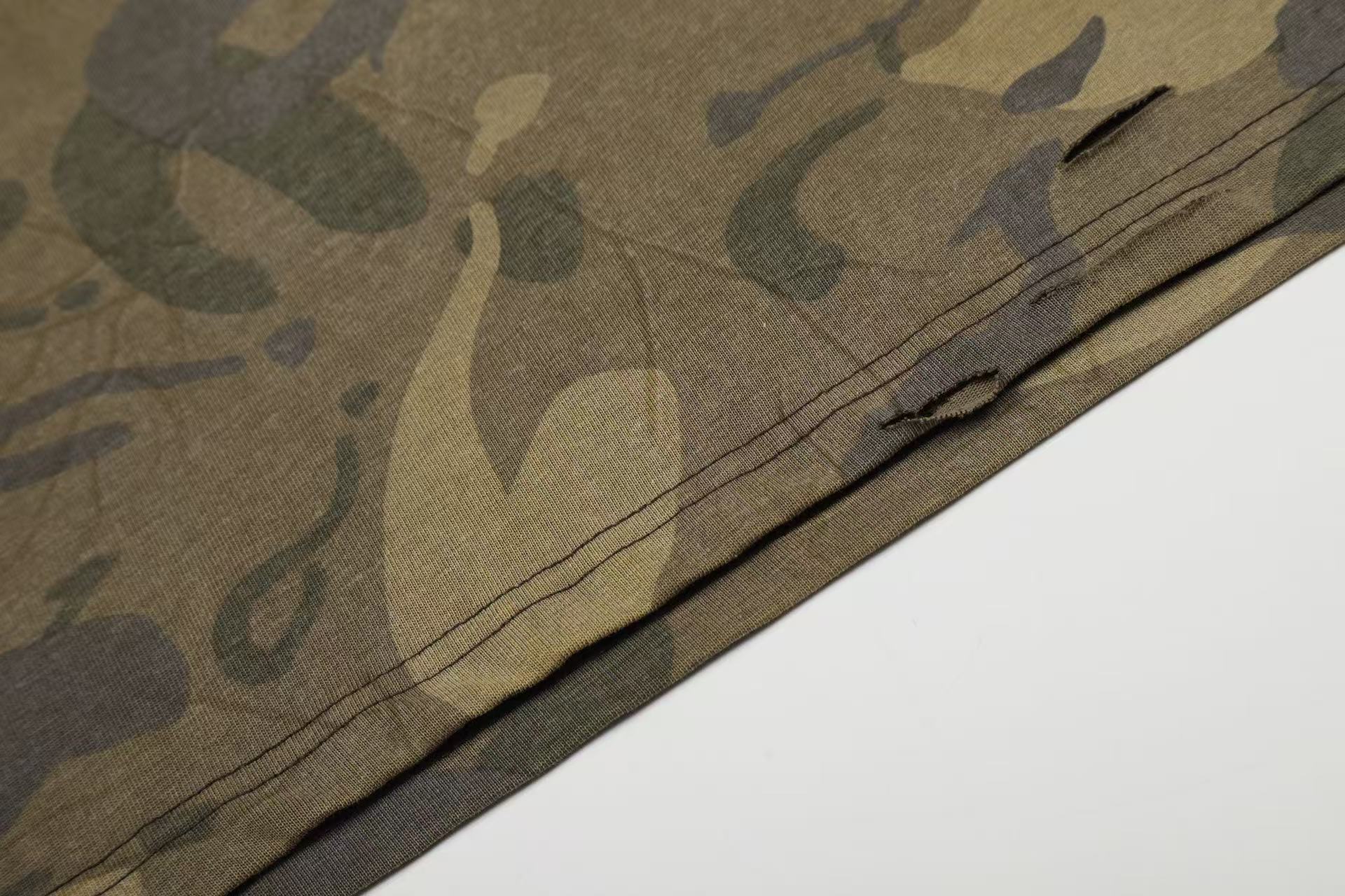 Streetwear Camo Number Print Long Sleeve