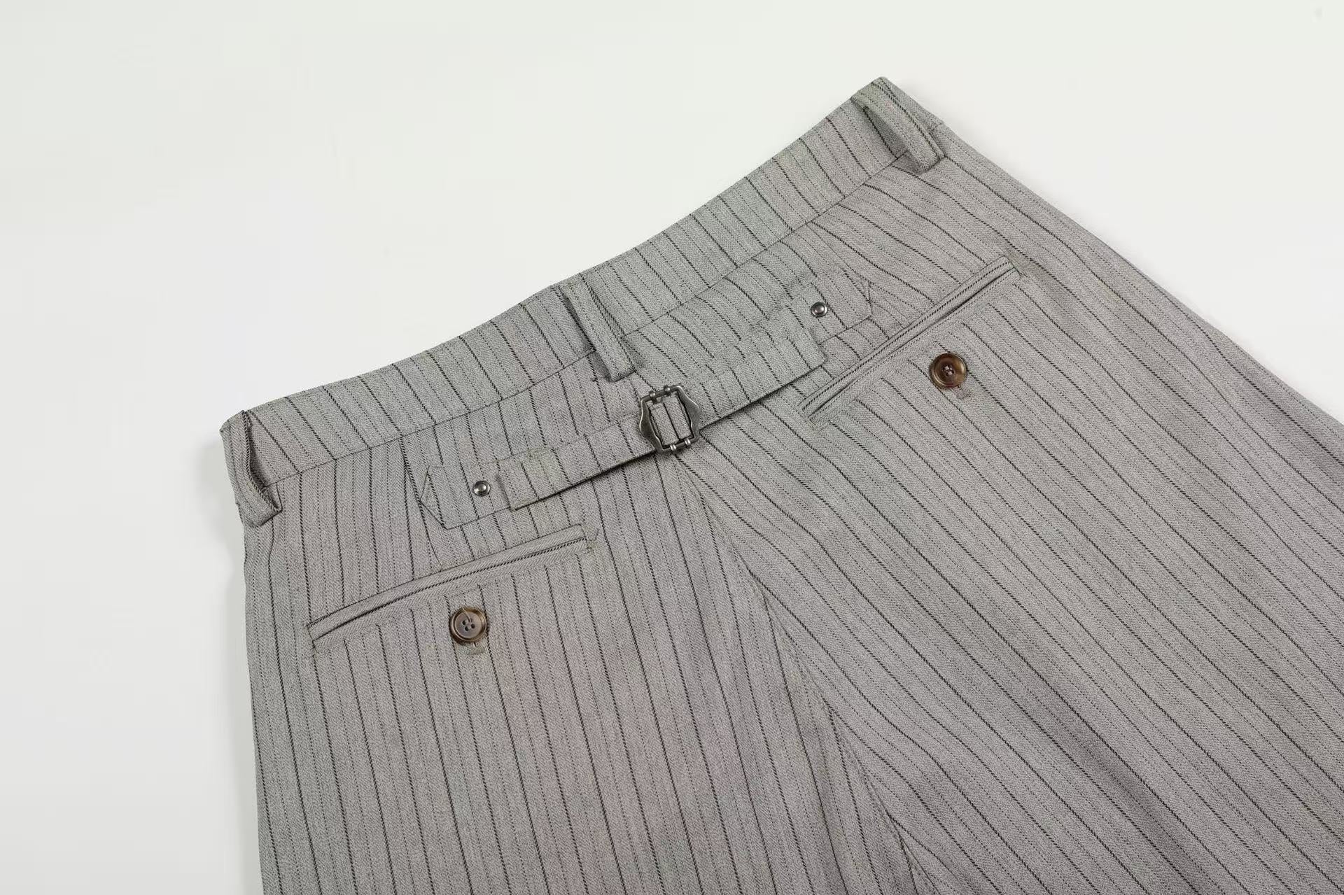 Striped Baggy Wide-Leg Suit Pants