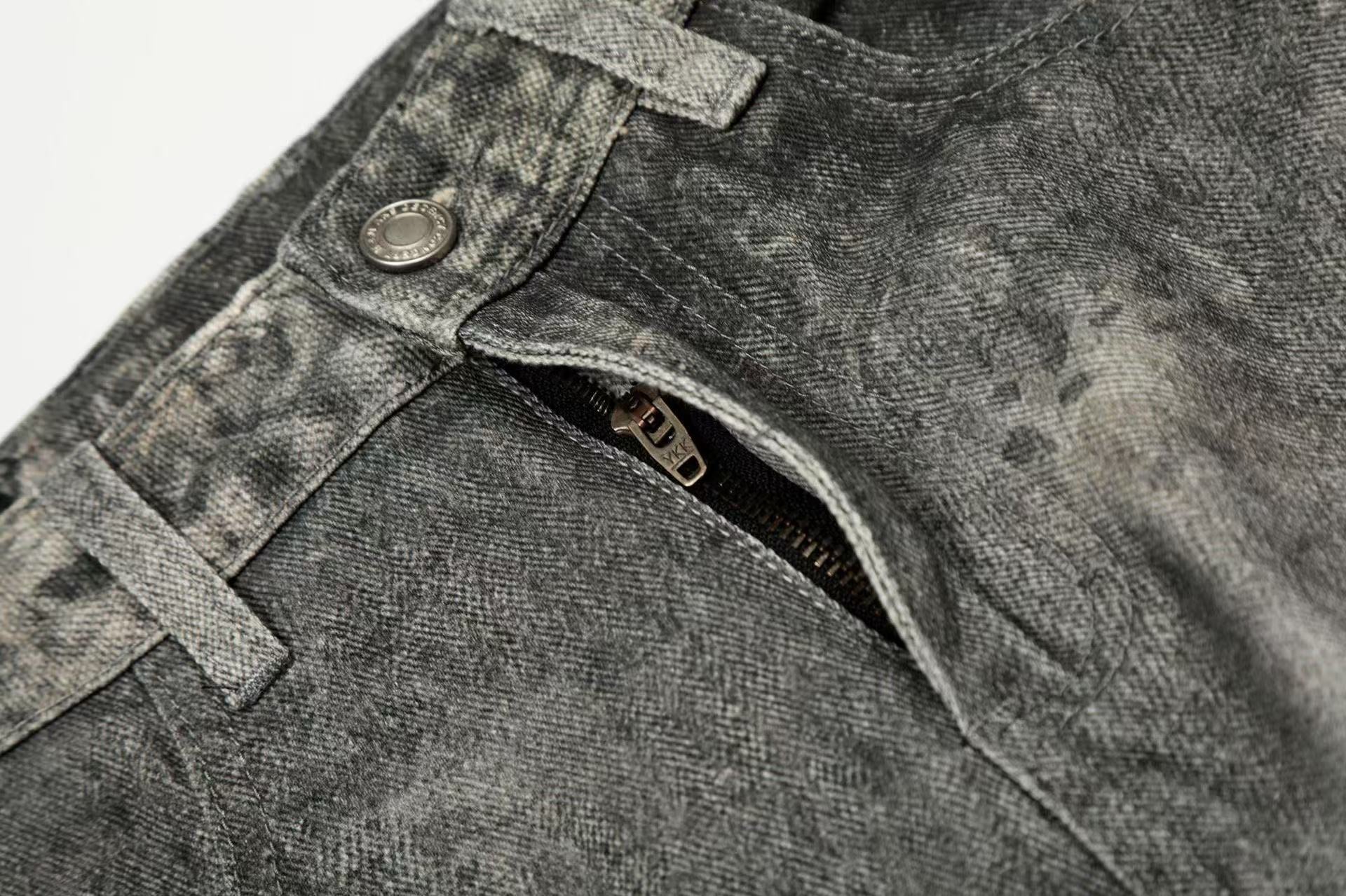 Vintage Washed Curved Seam Baggy Jeans