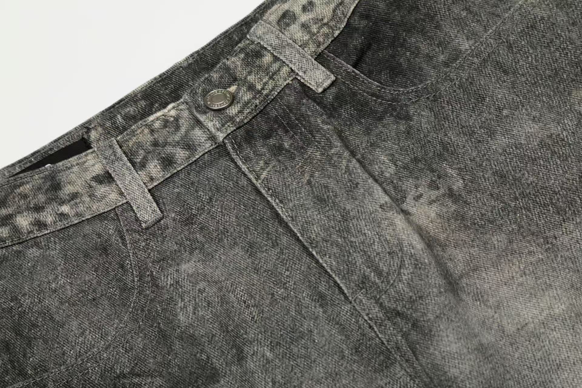 Vintage Washed Curved Seam Baggy Jeans