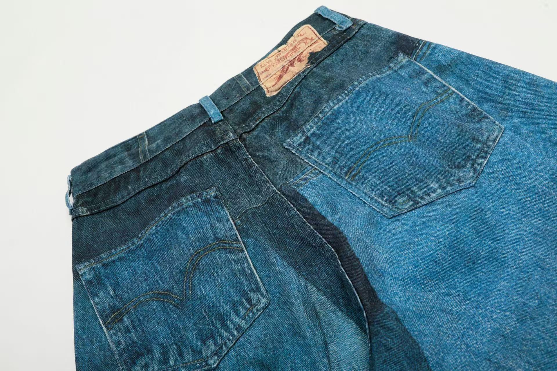 Vintage Patchwork Upcycled Baggy Wide Leg Jeans