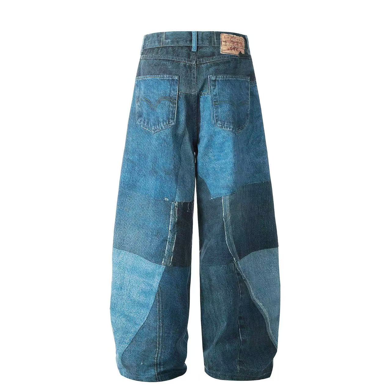 Vintage Patchwork Upcycled Baggy Wide Leg Jeans