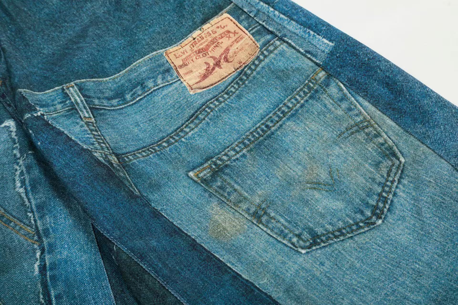 Vintage Patchwork Upcycled Baggy Wide Leg Jeans
