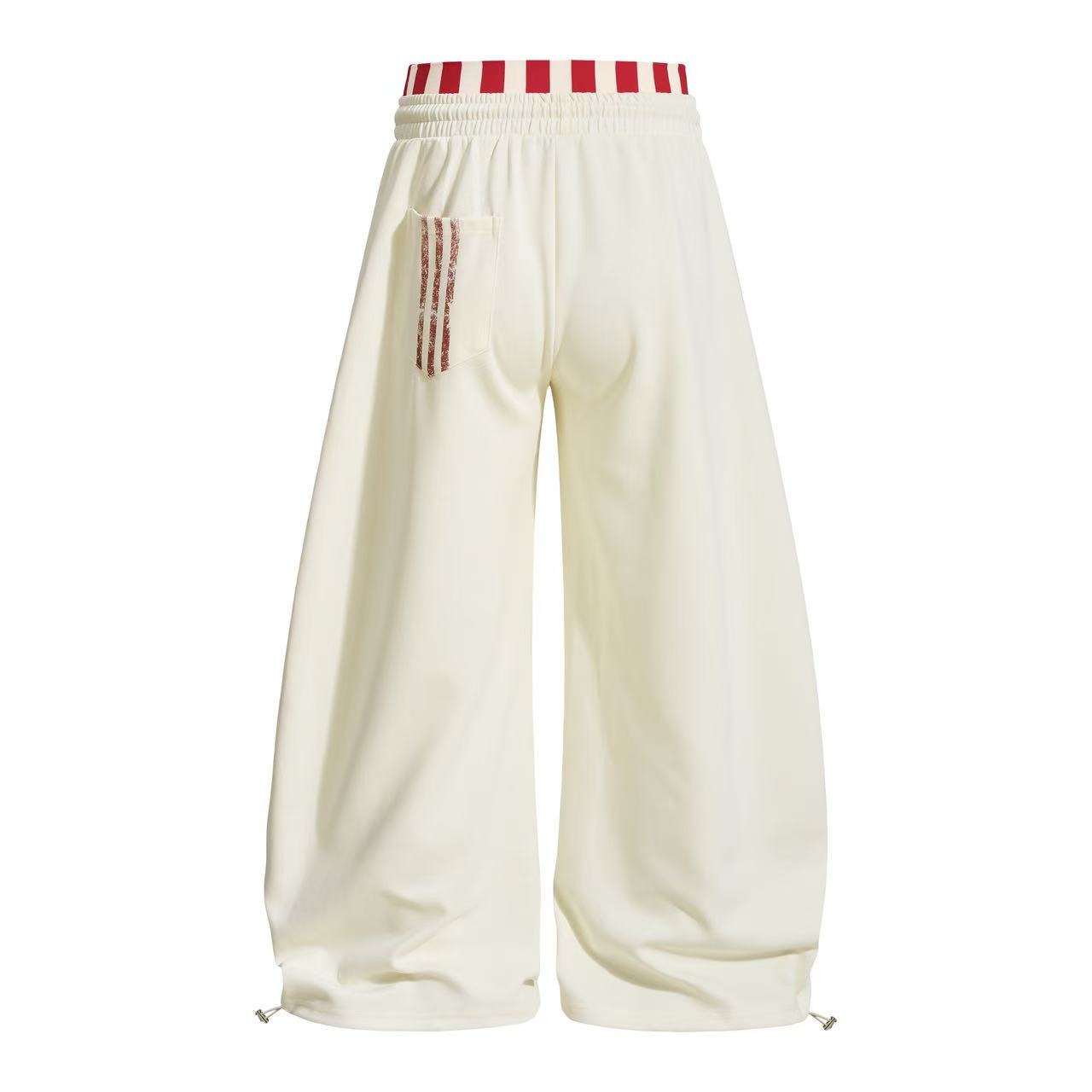 Hip-Hop Style Washed Letter Print Wide Leg Sweatpants