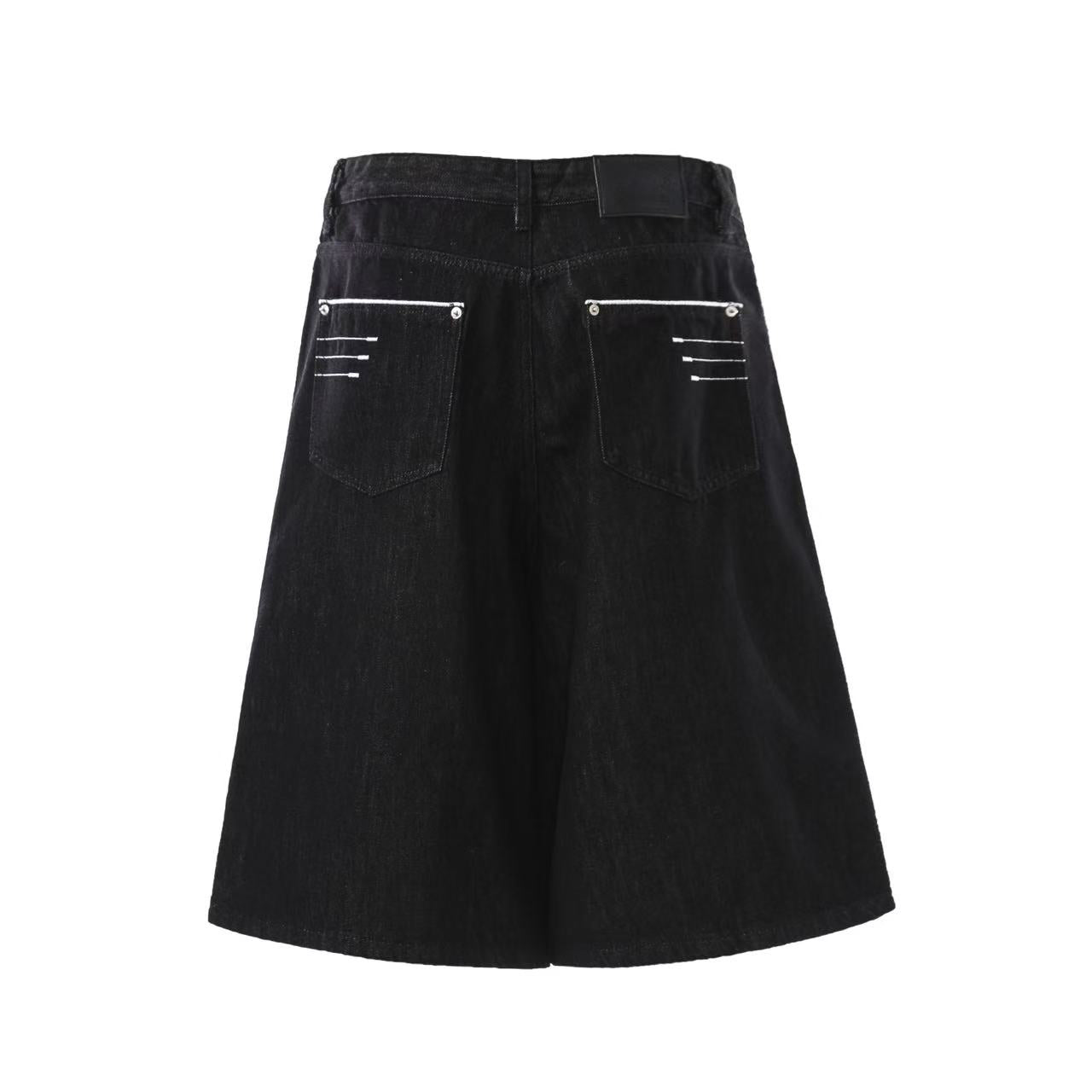 Vintage Baggy Wide-Leg Denim Jorts