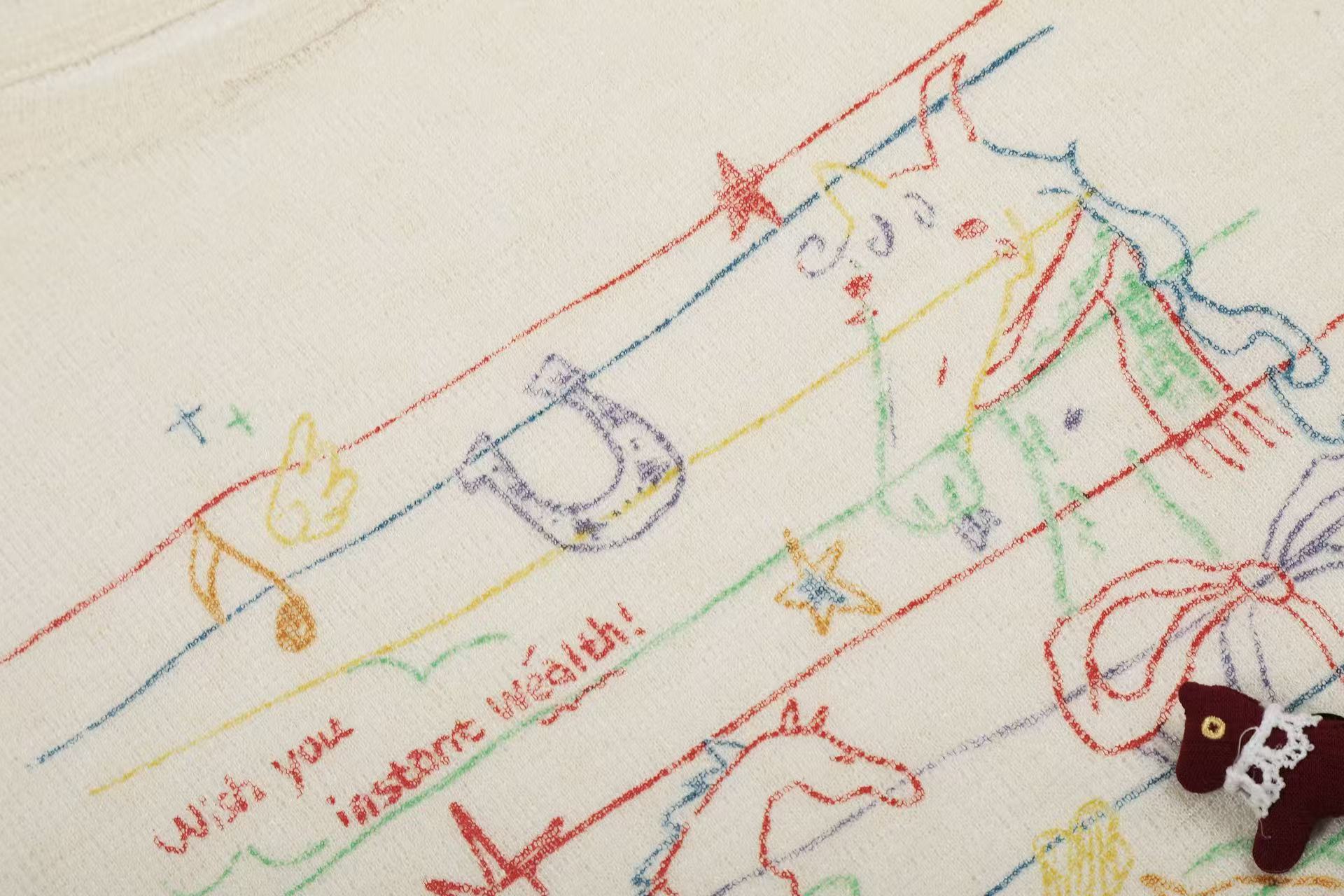 Hand-Drawn Horse Doodle Sheer Long Sleeve