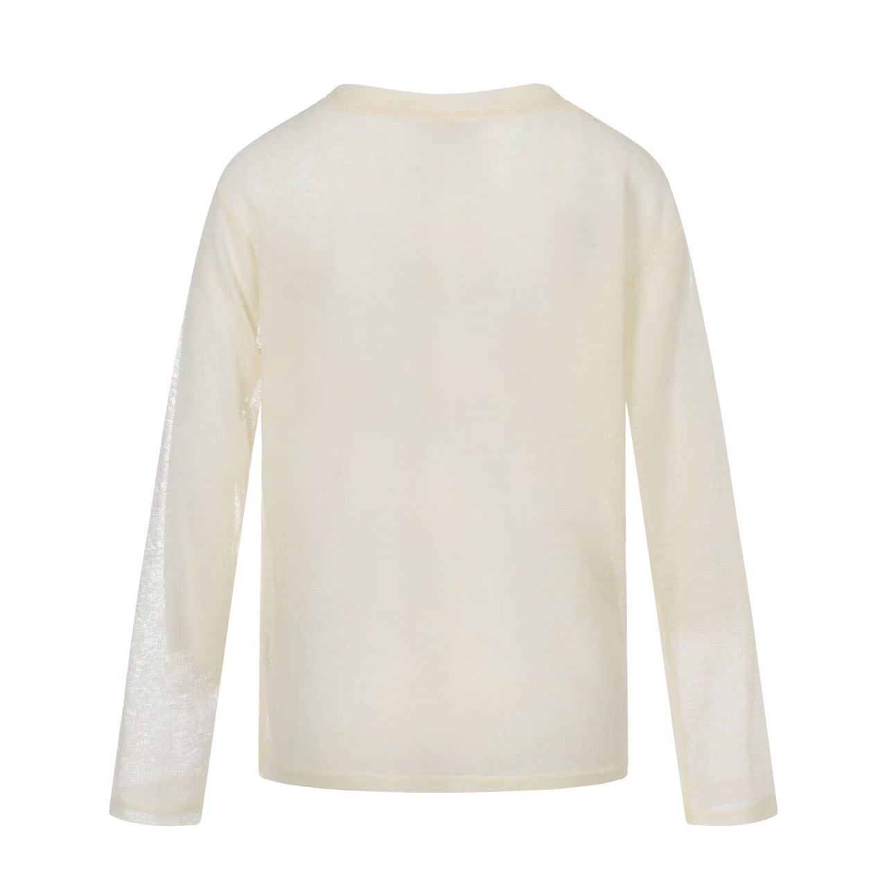 Hand-Drawn Horse Doodle Sheer Long Sleeve