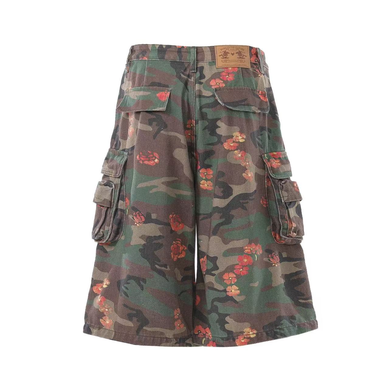 Camo Floral Baggy Wide-Leg Jorts