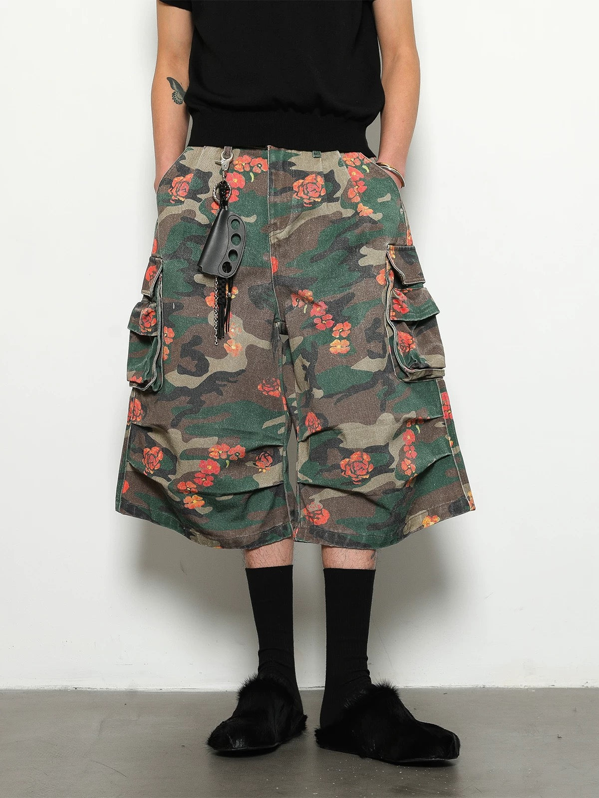 Camo Floral Baggy Wide-Leg Jorts