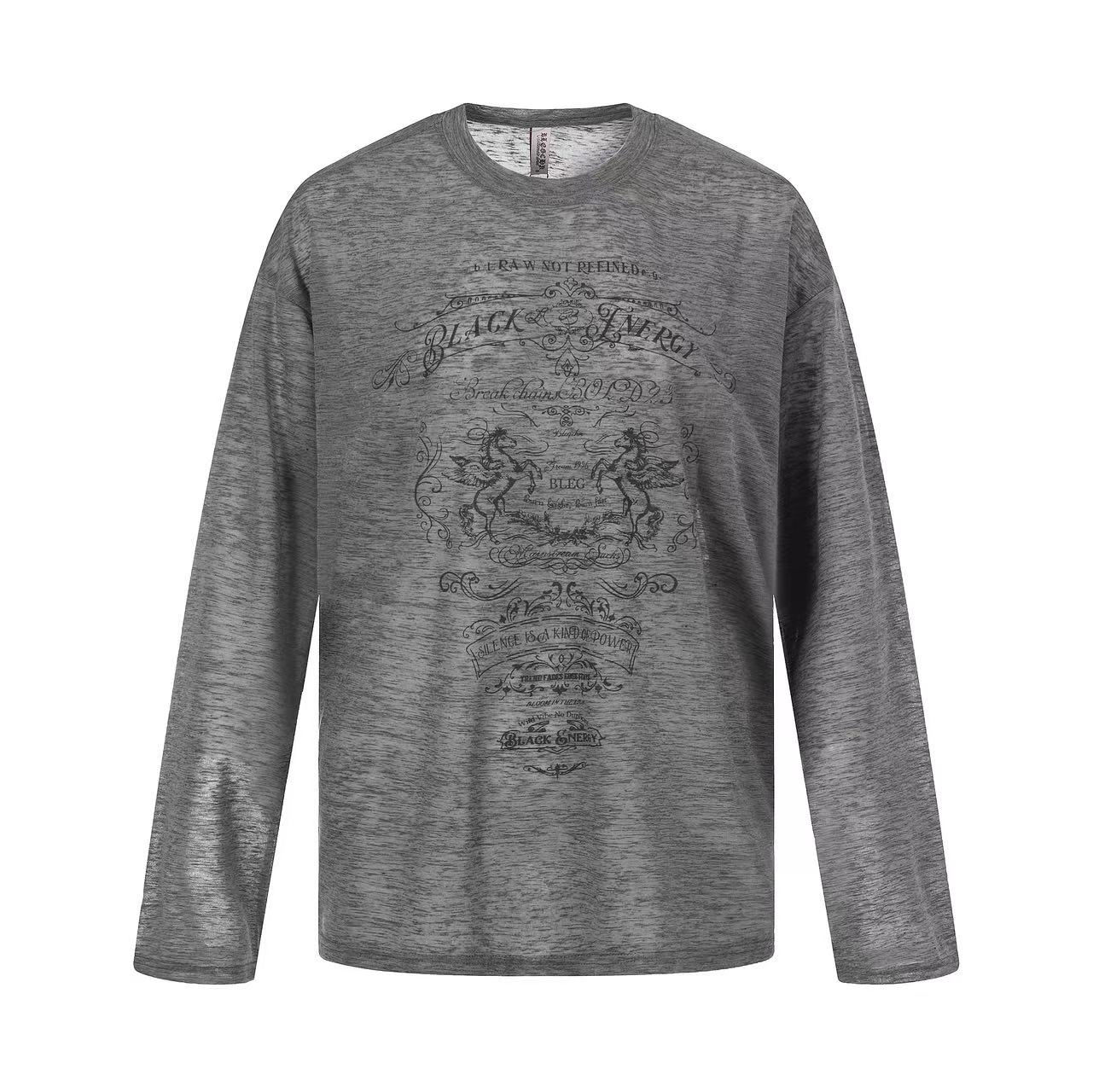 Vintage Baroque Graphic Sheer Long Sleeve