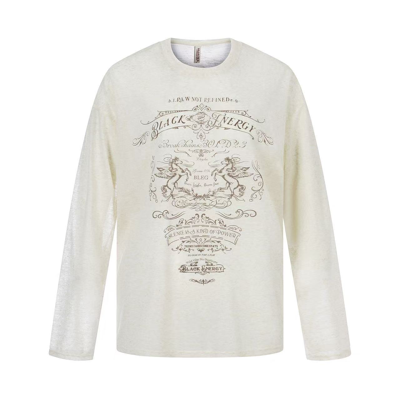 Vintage Baroque Graphic Sheer Long Sleeve