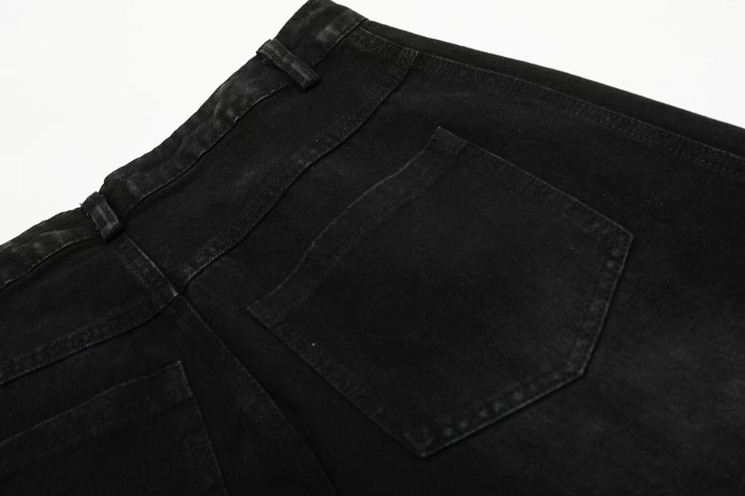 Contrast Striped Stitching Baggy Jeans