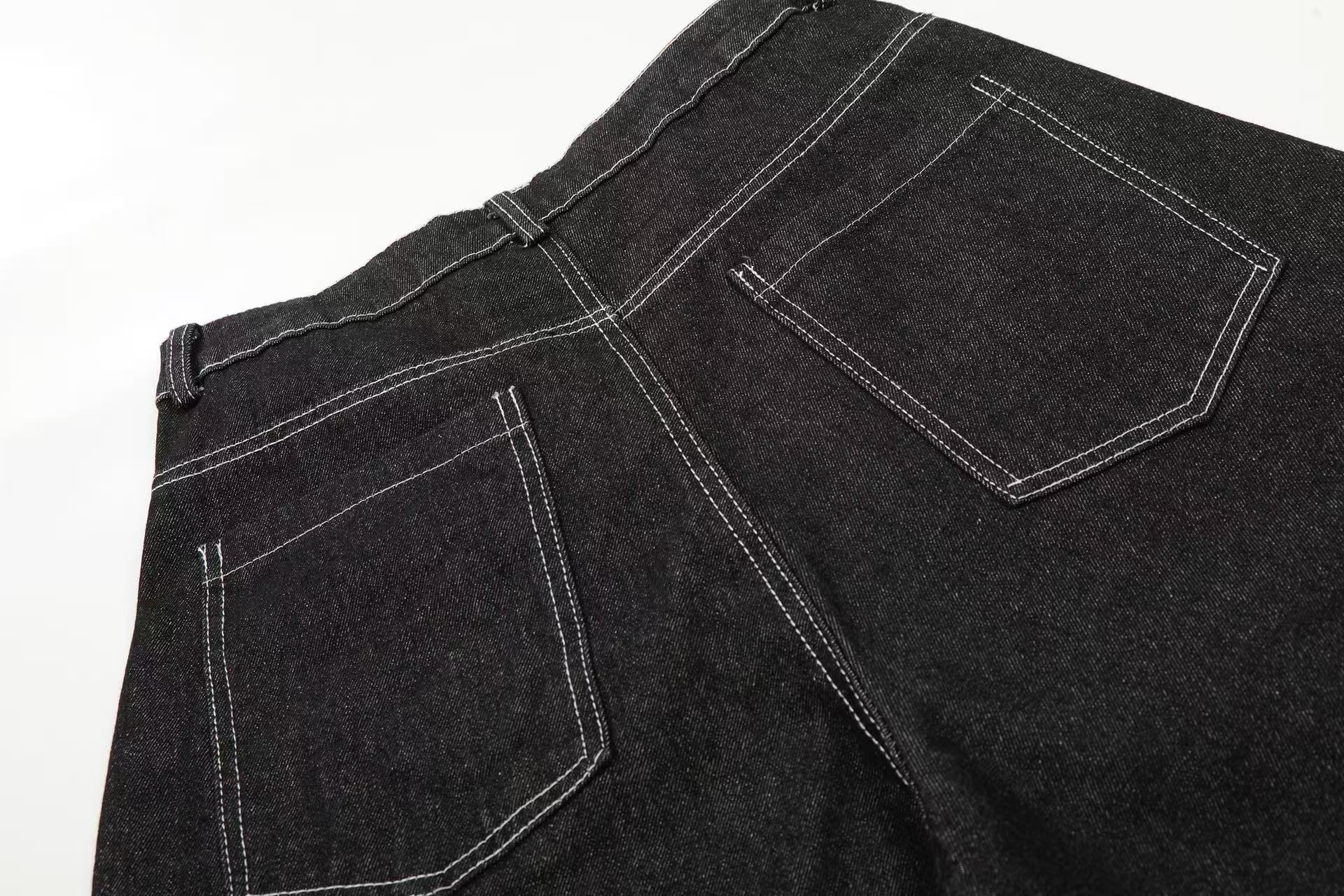 Vintage Washed Flame Print Wide-Leg Jorts