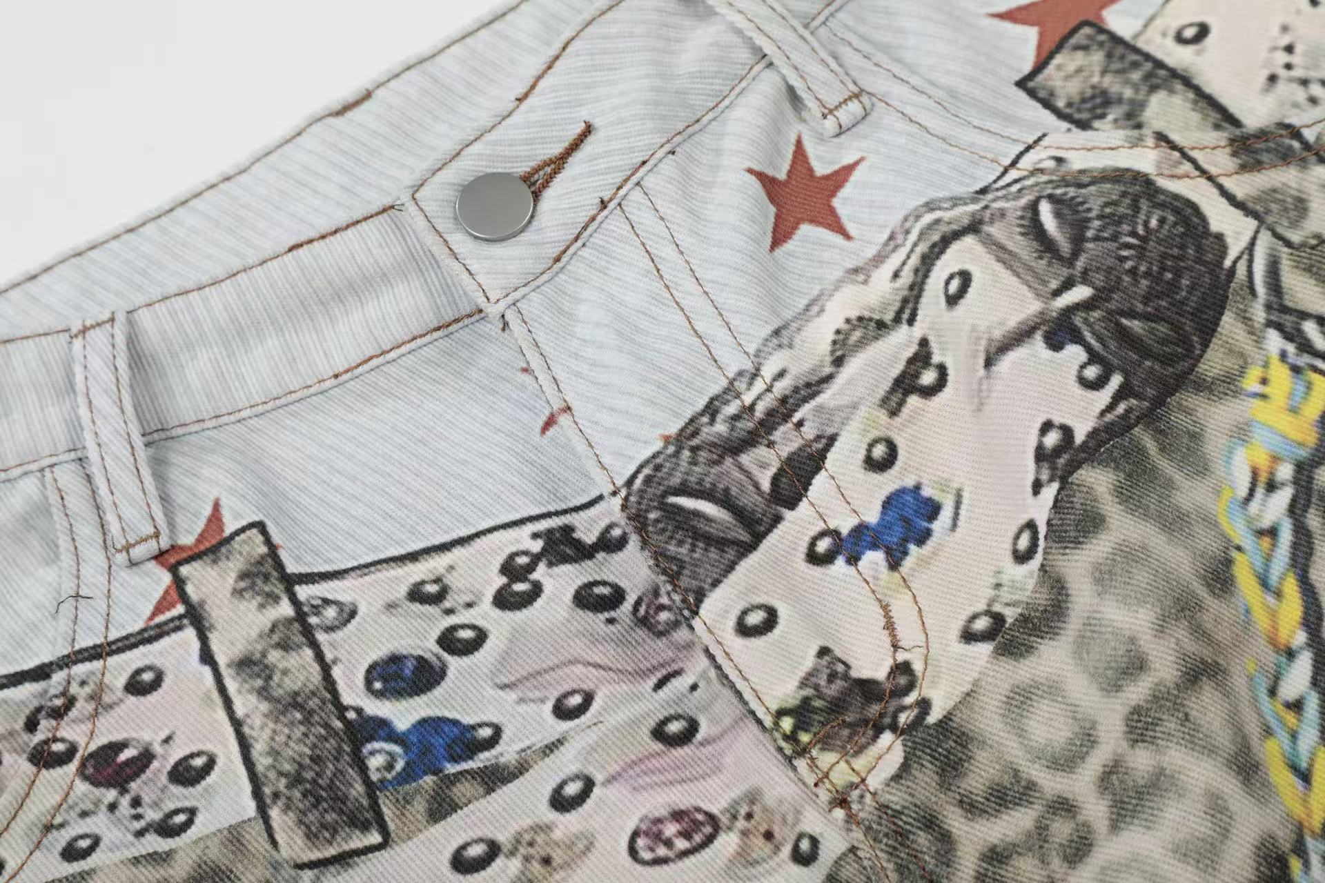 Leopard  Print Baggy Wide-Leg Jorts