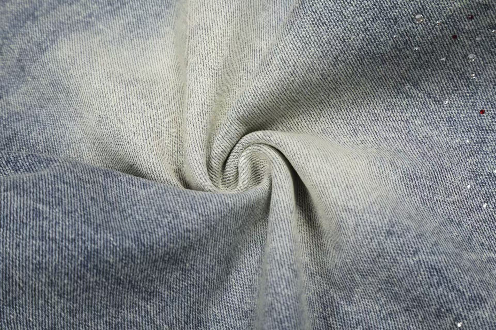 Rhinestone Splatter Washed Baggy Wide-Leg Jorts