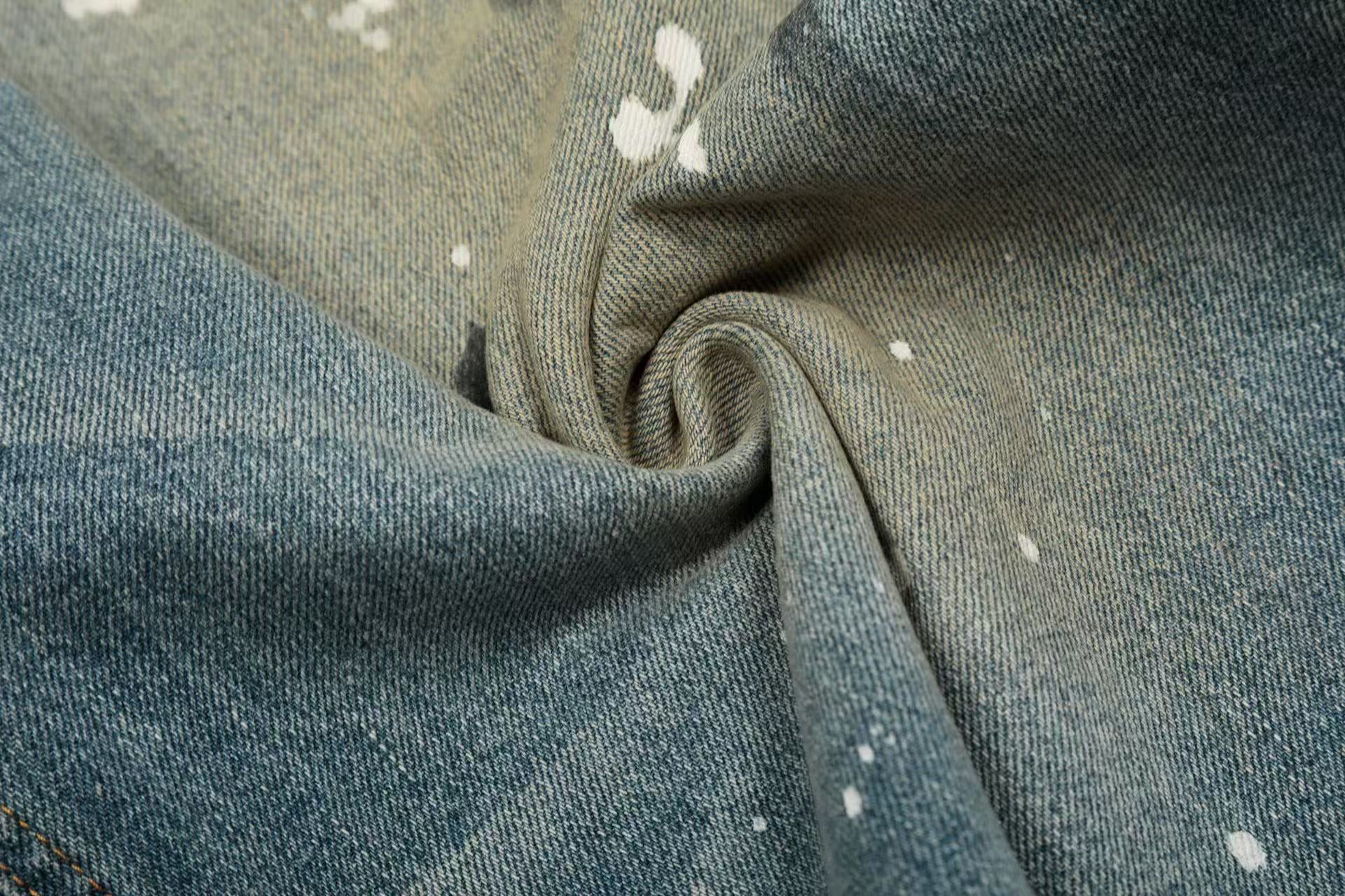 Paint Splatter Distressed Baggy Wide-Leg Jorts