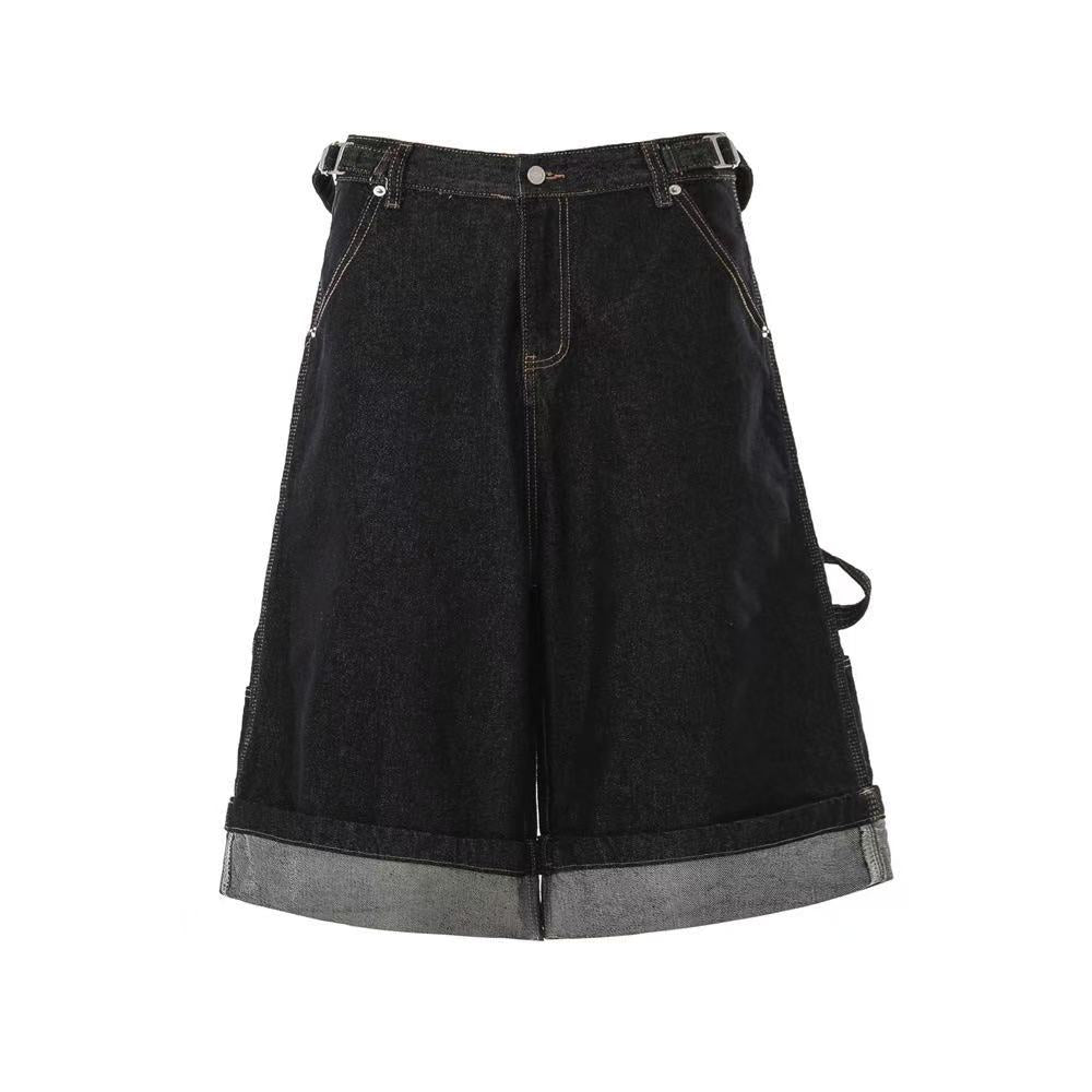 Vintage Contrast Carpenter Wide-Leg Jorts