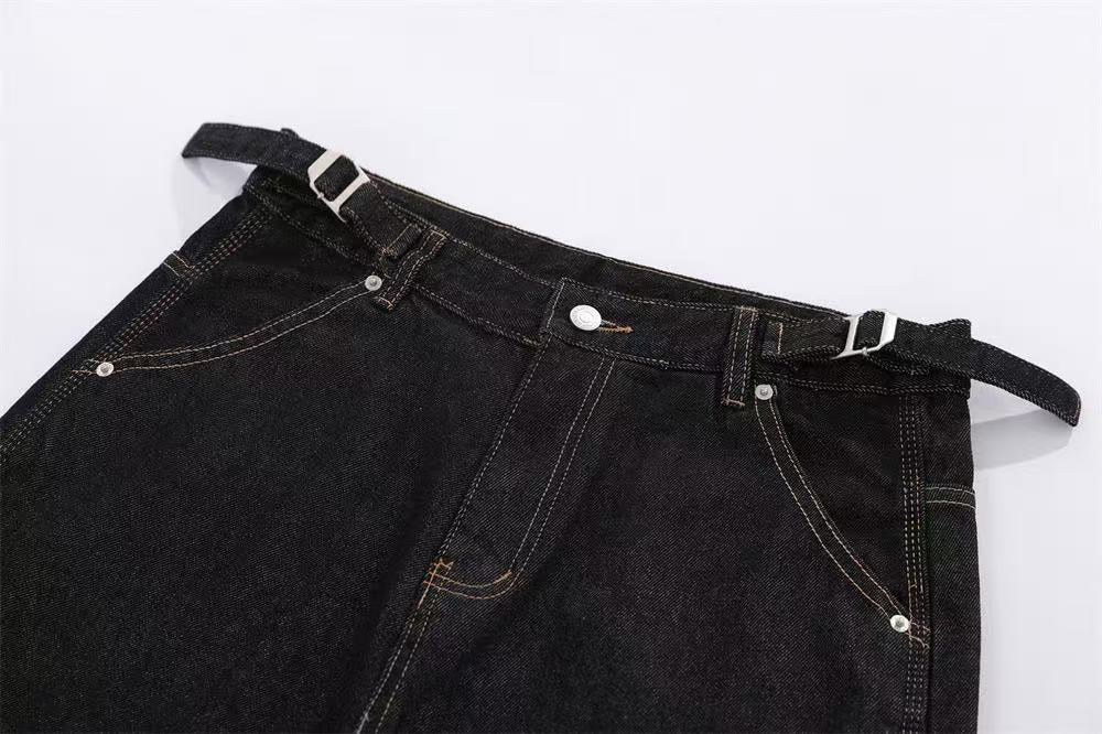 Vintage Contrast Carpenter Wide-Leg Jorts