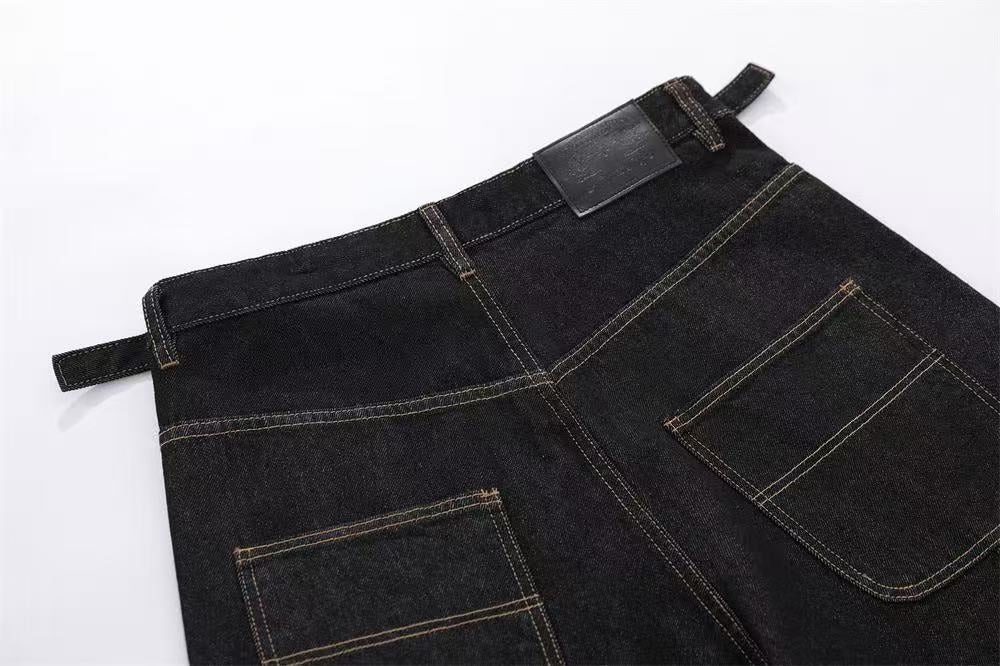 Vintage Contrast Carpenter Wide-Leg Jorts