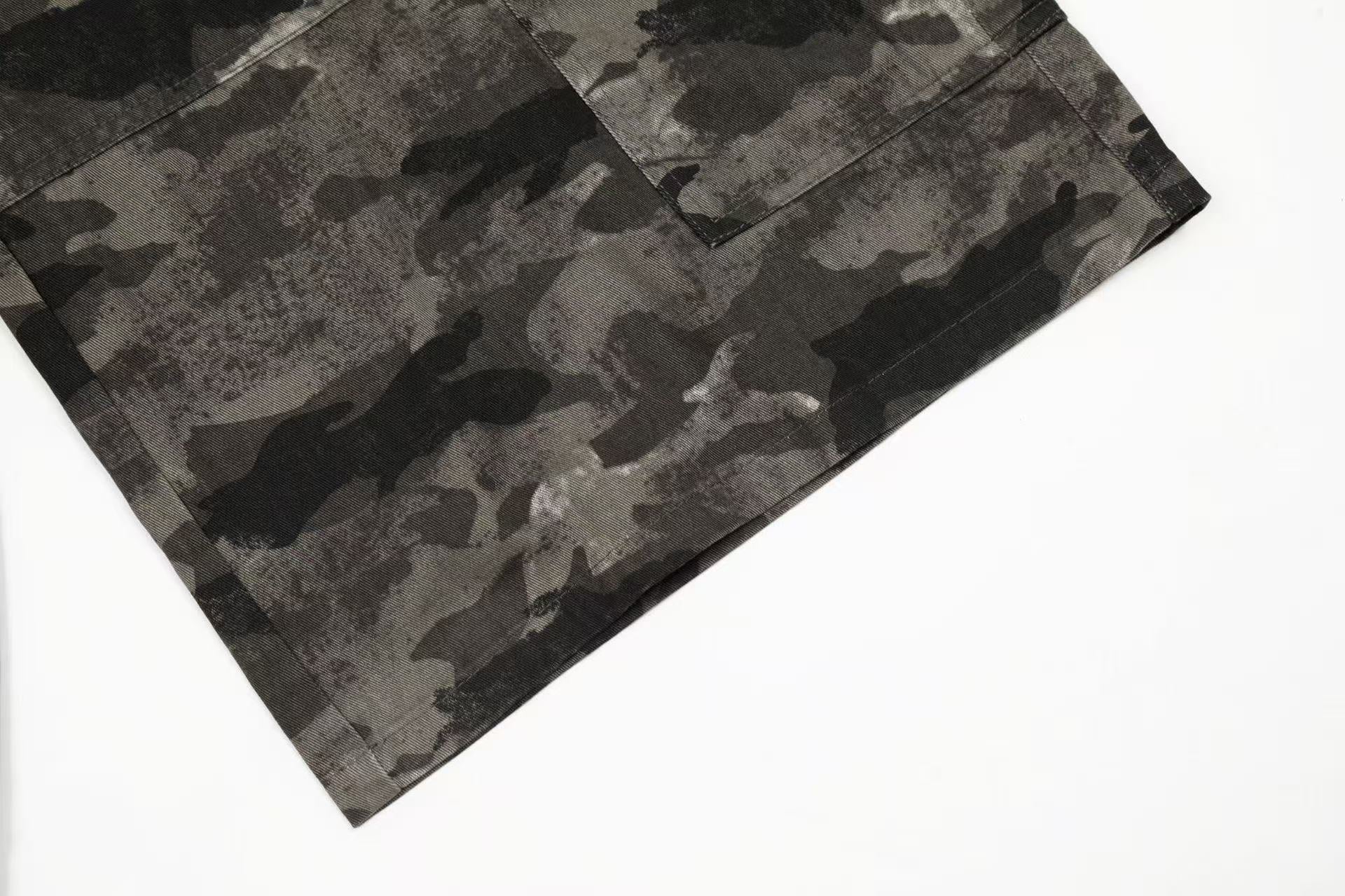 Camo Wide-Leg Knee-Length Jorts