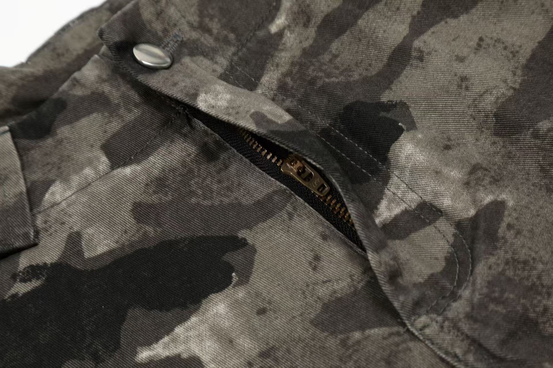 Camo Wide-Leg Knee-Length Jorts