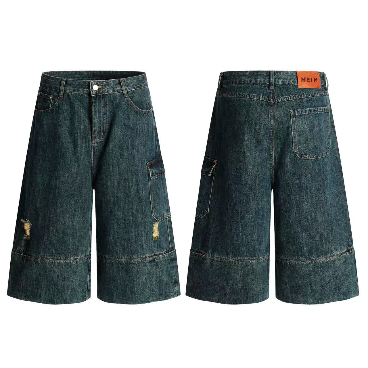 Vintage Washed Wide-Leg Jorts