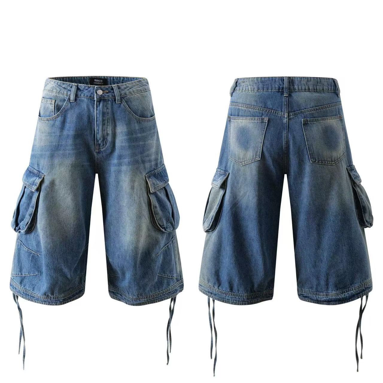 Vintage Washed Cargo Wide-Leg Jorts