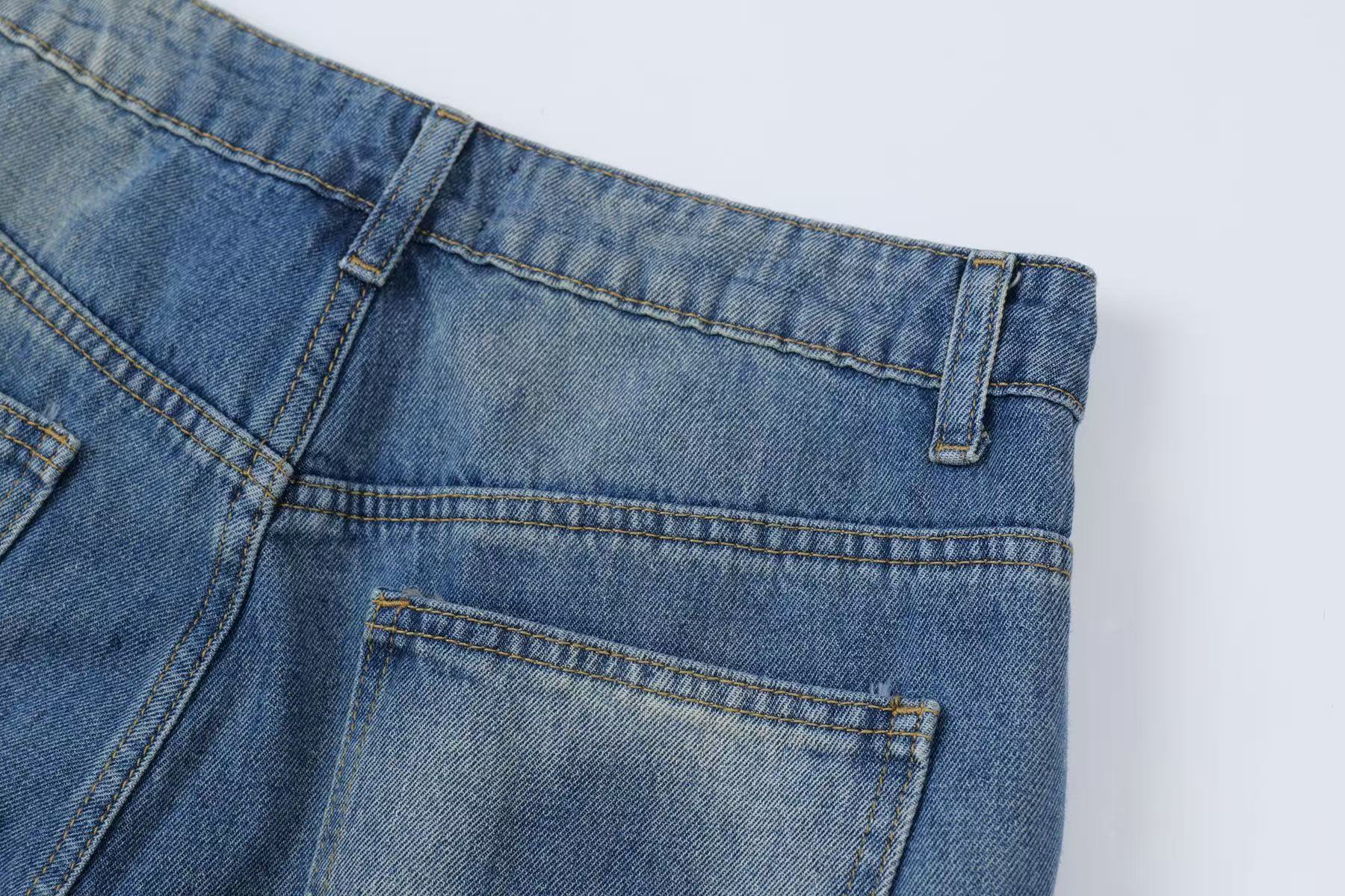 Vintage Washed Cargo Wide-Leg Jorts