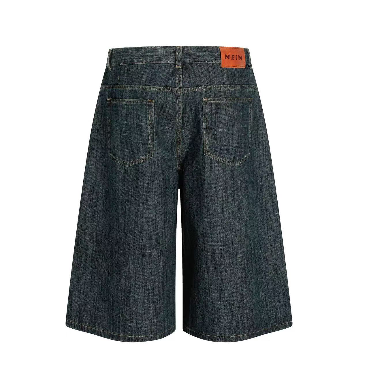 Vintage Washed Wide-Leg Denim Jorts