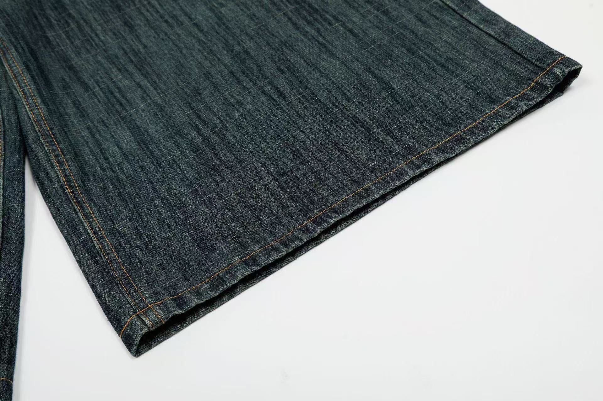 Vintage Washed Wide-Leg Denim Jorts