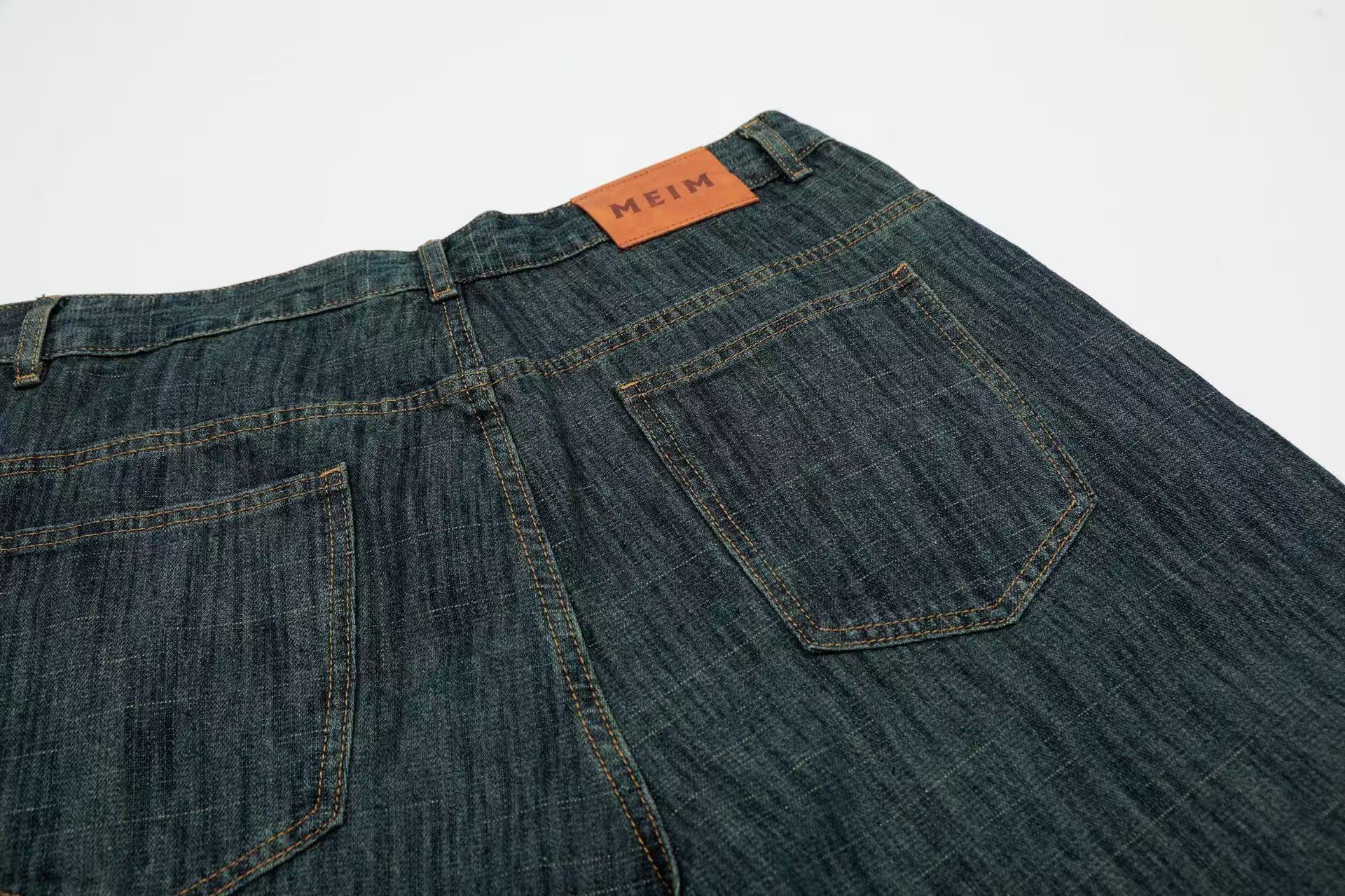 Vintage Washed Wide-Leg Denim Jorts