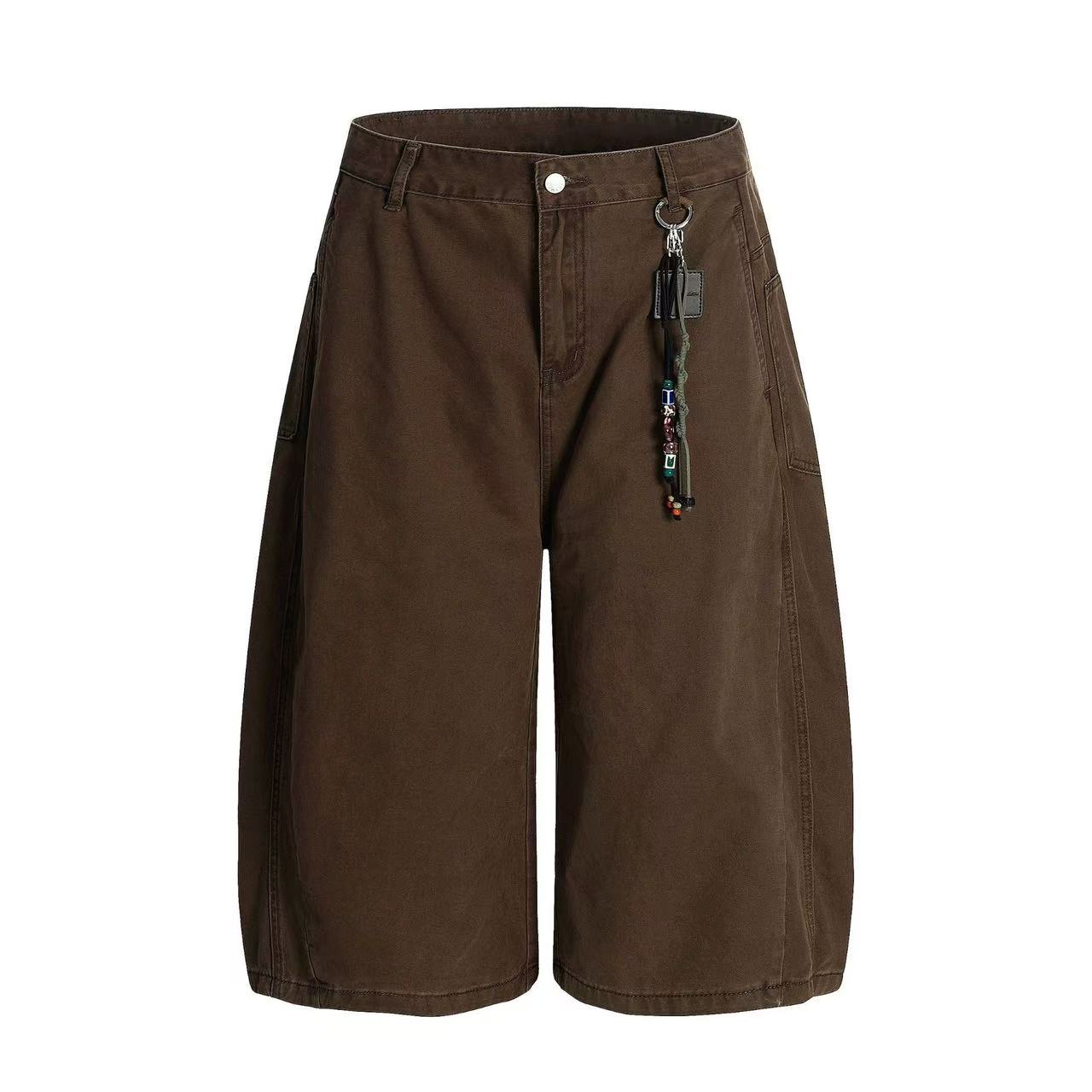 Beaded Charm Cargo Baggy Wide-Leg Jorts