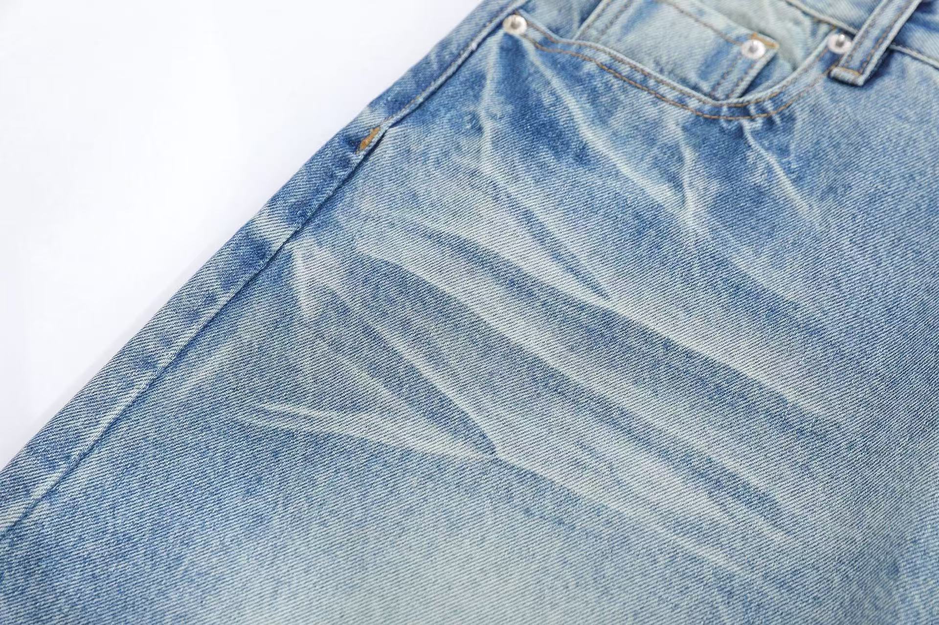 Vintage Washed Wide-Leg Knee-Length Jorts