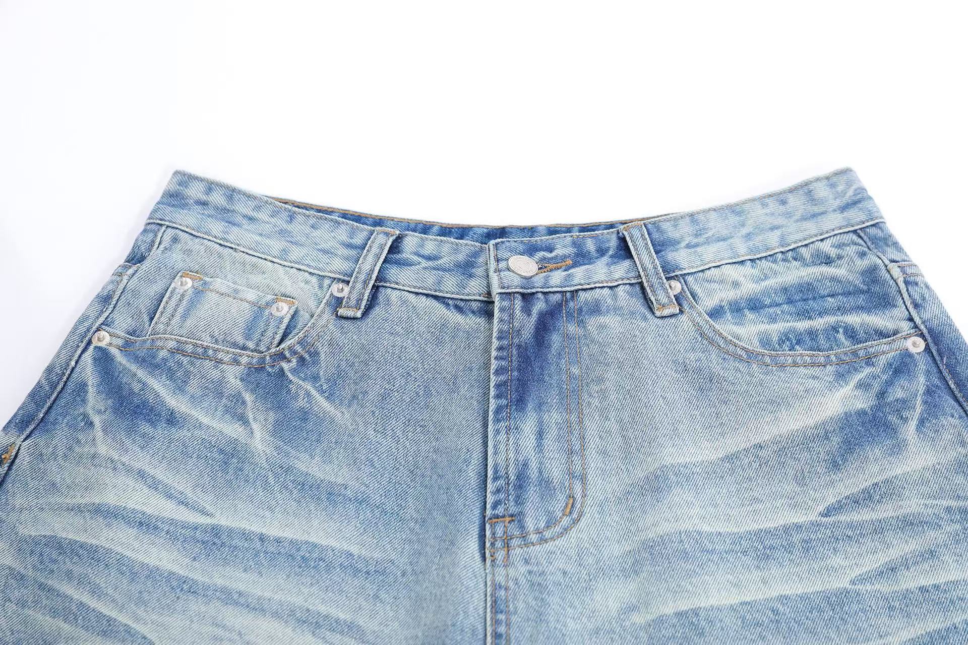 Vintage Washed Wide-Leg Knee-Length Jorts